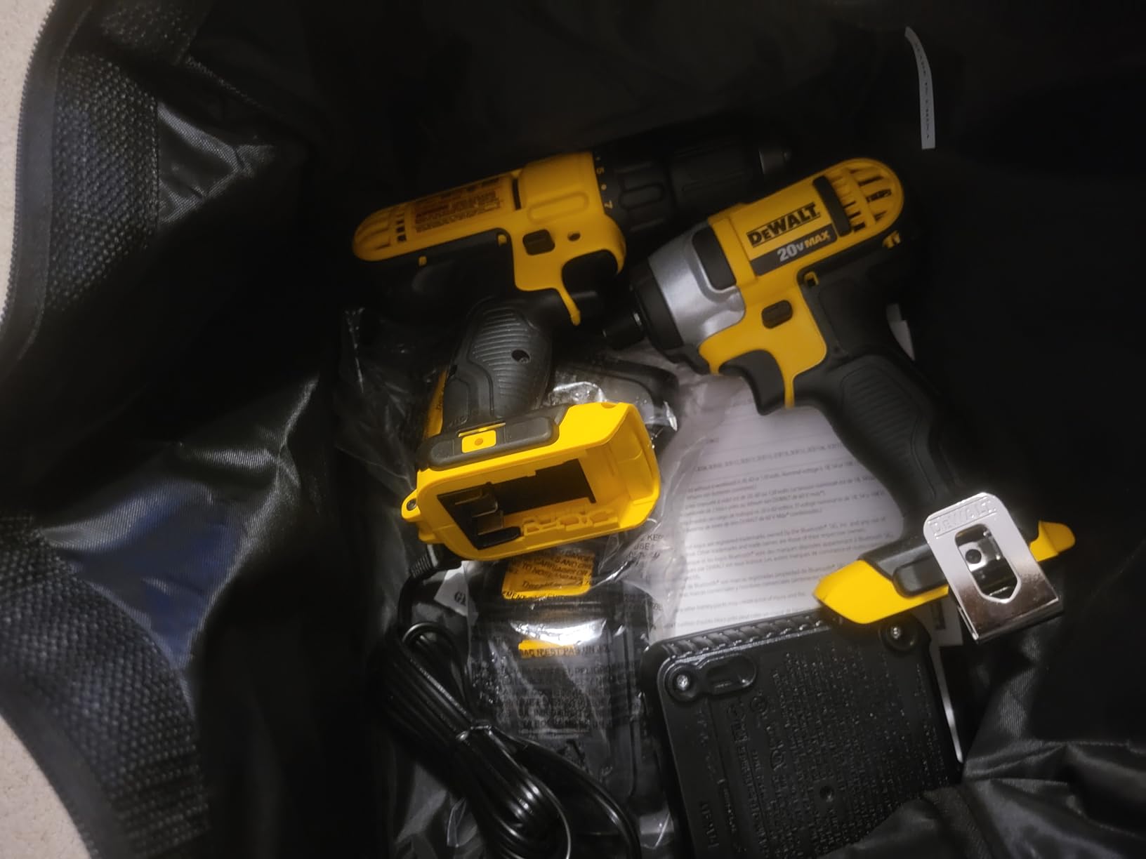 DEWALT 20V MAX Cordless Drill and Impact Driver, Power Tool Combo Kit, Includes 2 Batteries, Charger and Bag (DCK240C2) - Customer Photo 2