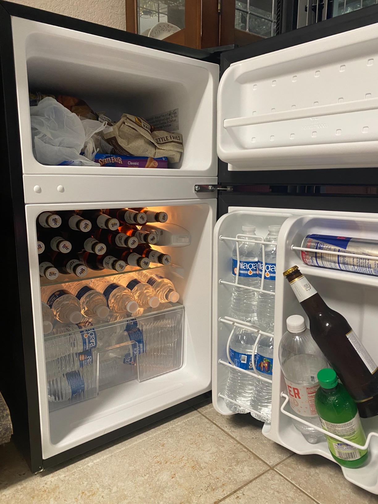 Midea WHD-113FSS1 Double Door Mini Fridge with Freezer for Bedroom Office or Dorm with Adjustable Remove Glass Shelves Compact Refrigerator, 3.1 cu ft, Stainless Steel - Customer Photo 1