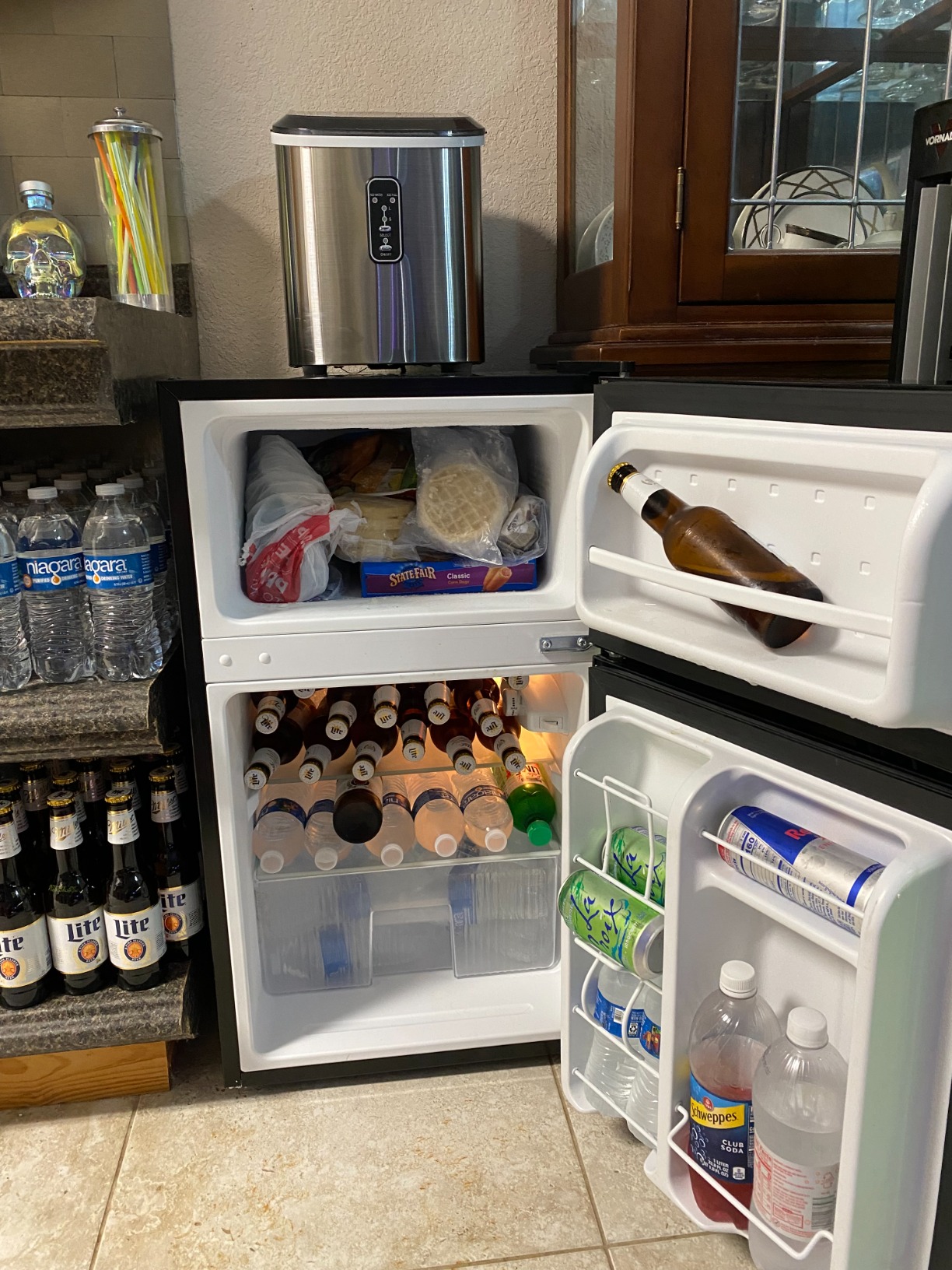 Midea WHD-113FSS1 Double Door Mini Fridge with Freezer for Bedroom Office or Dorm with Adjustable Remove Glass Shelves Compact Refrigerator, 3.1 cu ft, Stainless Steel - Customer Photo 2