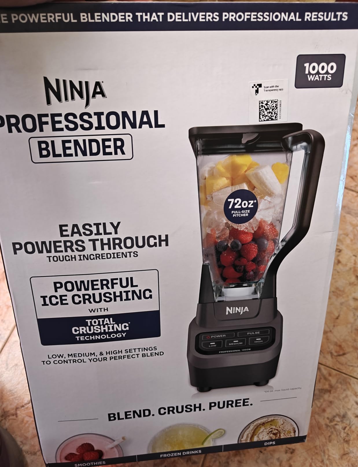 Ninja Professional Blender 1000W, Total Crushing Technology- Smoothies, Ice Crushing & Frozen Fruit, Full-Size Countertop Blender, 72-oz. Pitcher, Black & Grey, BL610 - Customer Photo 5