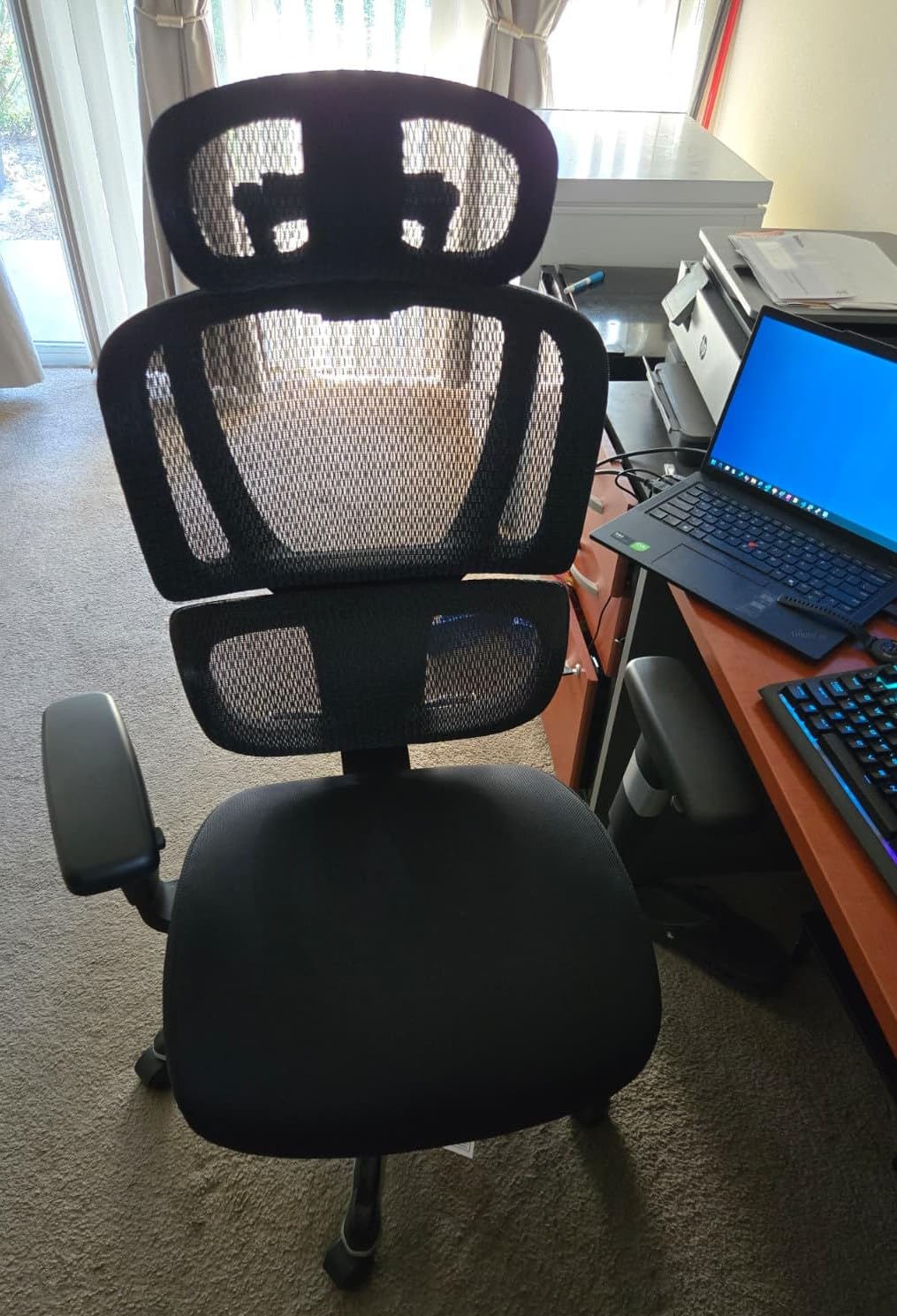 STAPLES Hyken Ergonomic Office Chair | Adjustable Lumbar Support with Breathable Mesh, Swivel Desk Chair for Home Office, Black - Customer Photo 1