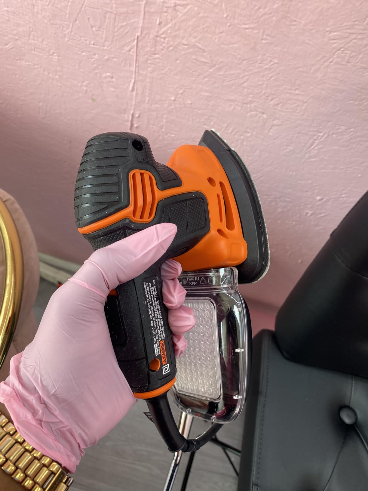 BLACK+DECKER Detail Sander, 1.2 Amp, 16,000 OPM, Compact Design, 3-Position Grip for Comfort, Includes Dust Collector, Corded (BDEMS600) - Customer Photo 1