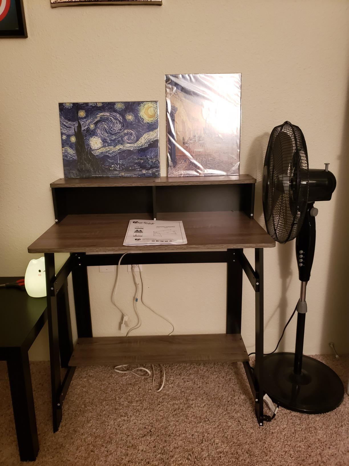 Furinno Simplistic A Frame Computer Desk, Black/French Oak Grey - Customer Photo 1