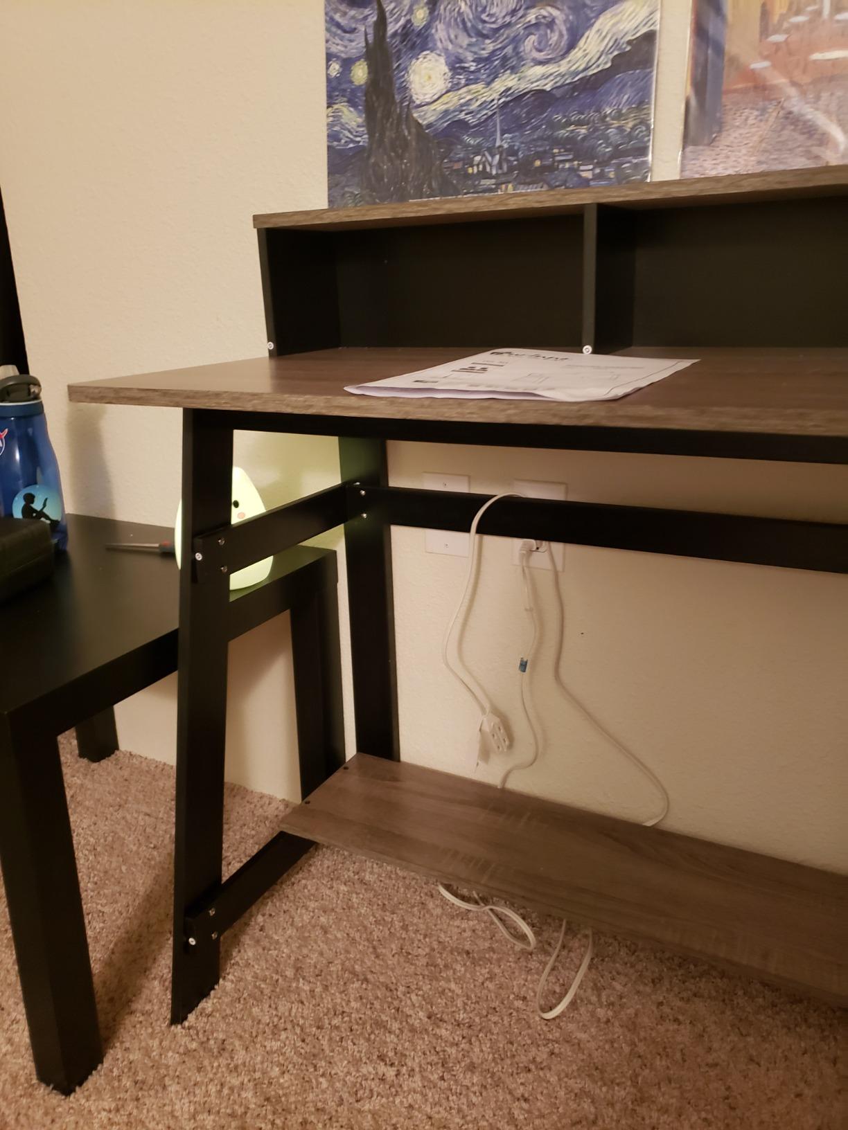 Furinno Simplistic A Frame Computer Desk, Black/French Oak Grey - Customer Photo 2