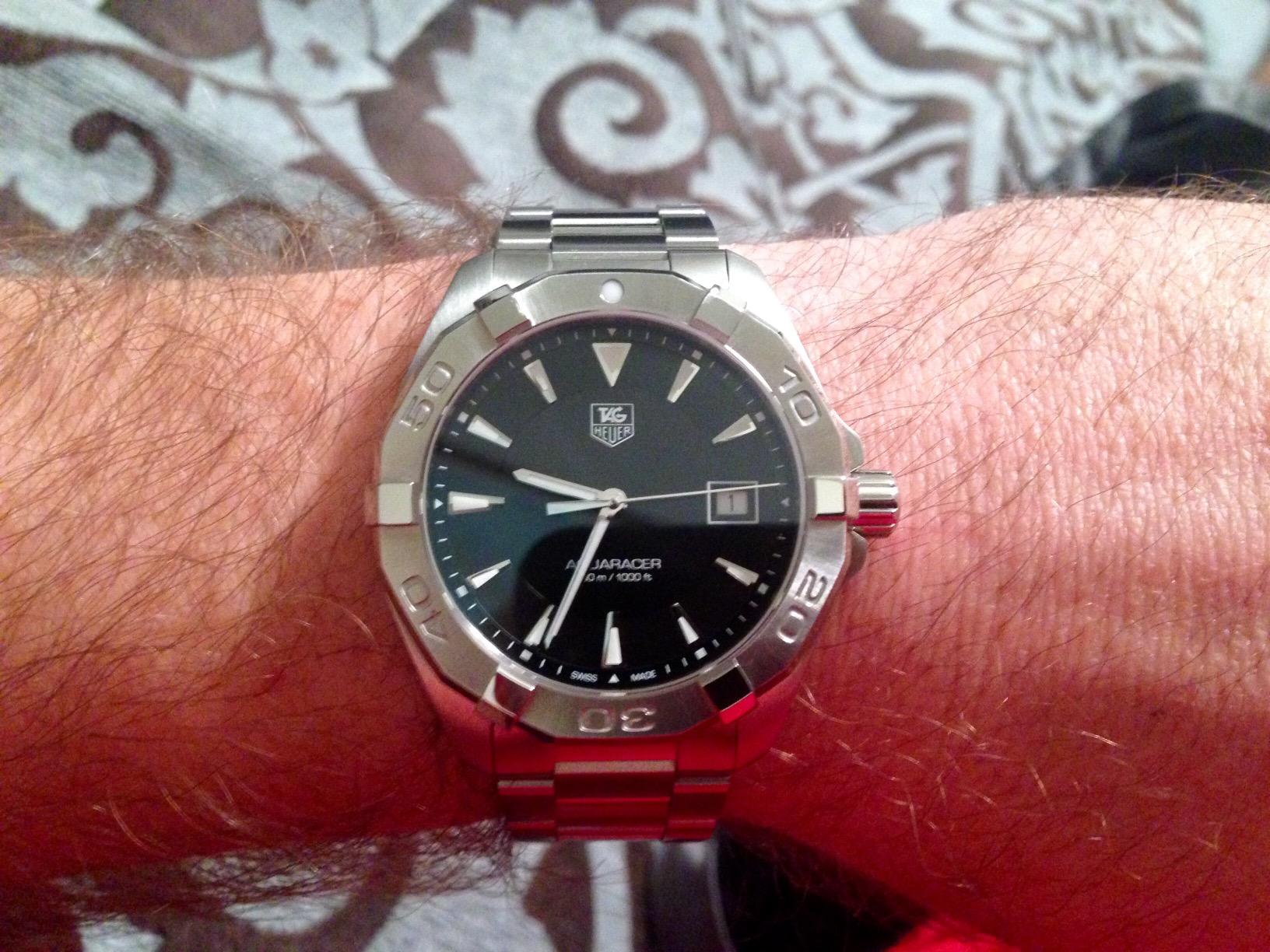 TAG Heuer Men's WAY1110.BA0910 300 Aquaracer Stainless Steel Watch - Customer Photo 2