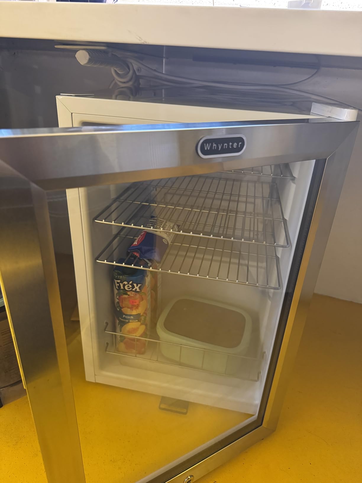 Whynter Beverage Refrigerator with Double-Layer Glass Door, 127-Can 3.1 Cu Ft Freestanding Drink Mini Fridge, BR-130SB, Stainless Steel - Customer Photo 1