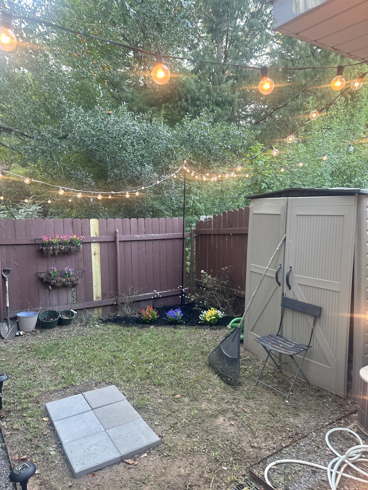 Outdoor String Lights 25 Feet G40 LED Patio Lights, Plug-in, 13 Plastic Edison Bulbs(1 Spare), Waterproof Connectable Hanging Light for Backyard Porch Balcony Party Decor, E12 Base, Black - Customer Photo 4