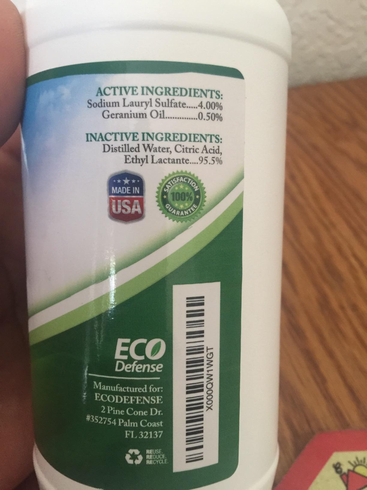 Eco Defense Bed Bug Killer - Bed Bug Spray & Dust Mite Spray - Natural Treatment - 16 Oz - Customer Photo 2