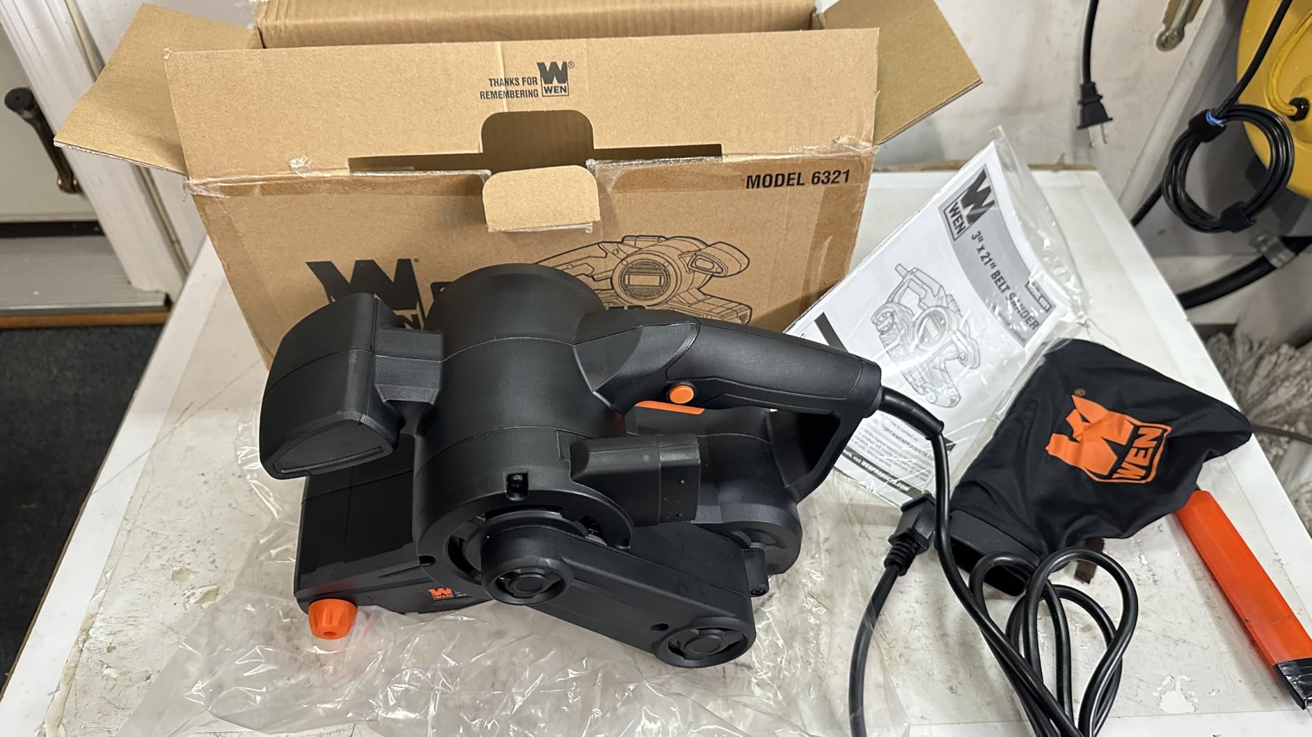 WEN 6321 7-Amp 3 in. x 21 in. Corded Belt Sander with Dust Bag , Black - Customer Photo 1