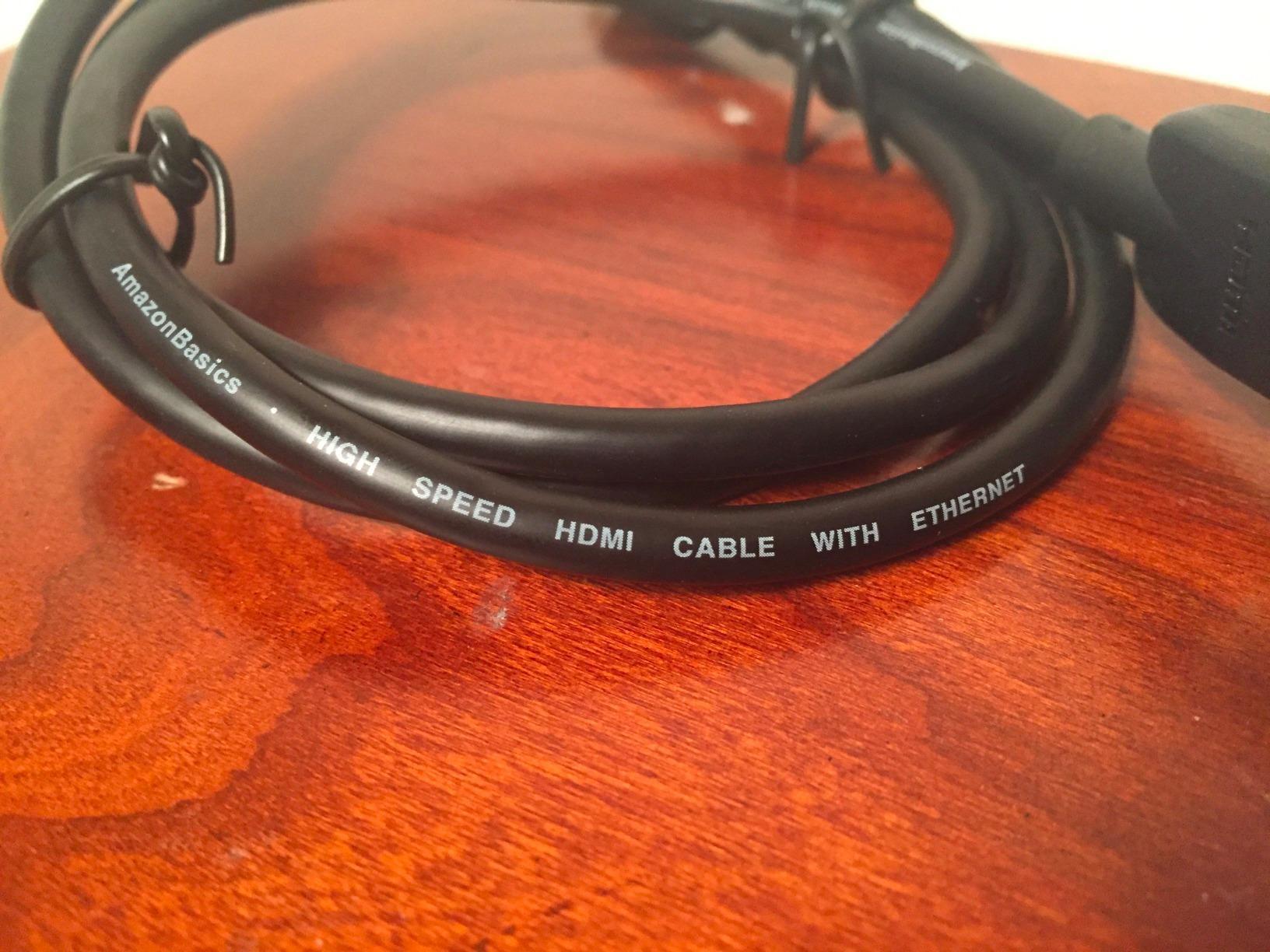 Amazon Basics HDMI Cable, 15ft, 4K@60Hz, High-Speed 4K HDMI 2.0 Cord (18Gbps), 2160p, 48 bit, Compatible with TV/PS5/Xbox/Roku, Black - Customer Photo 1