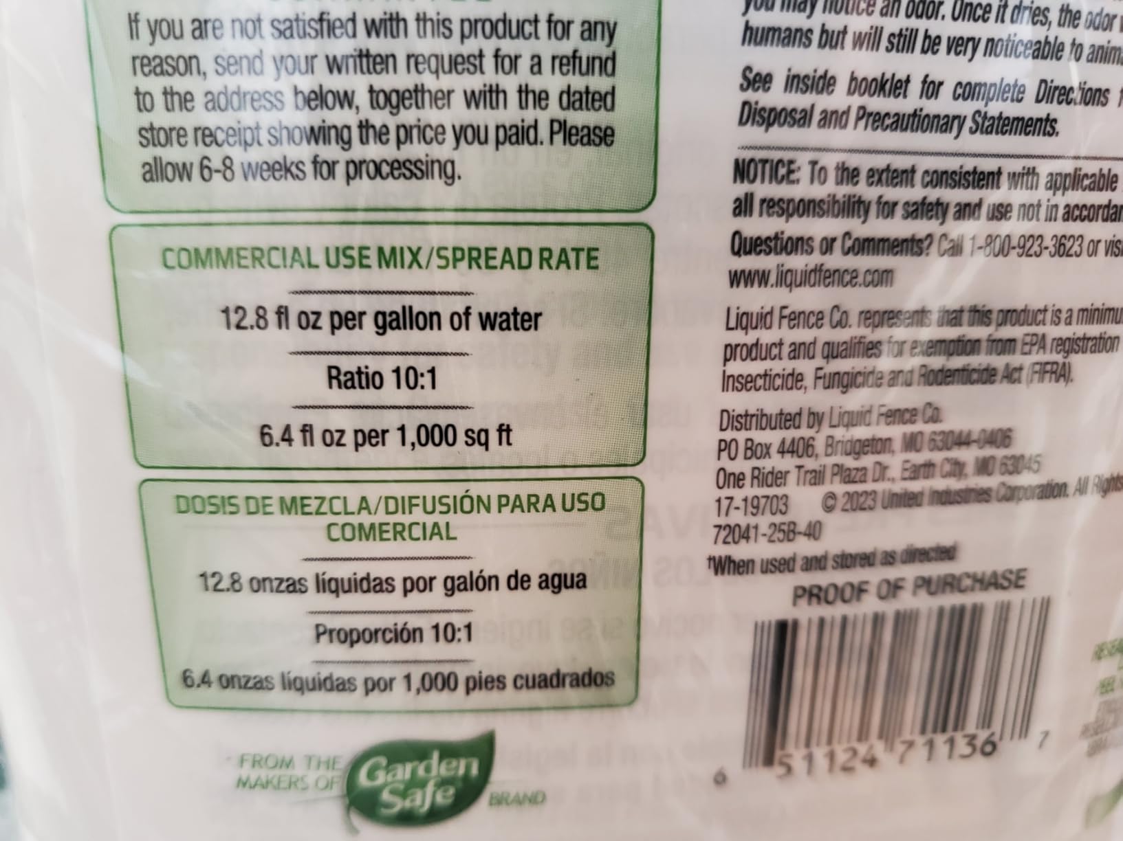 Liquid Fence Deer And Rabbit Repellent Concentrate 40 Ounces, Apply Year-Round - Customer Photo 2
