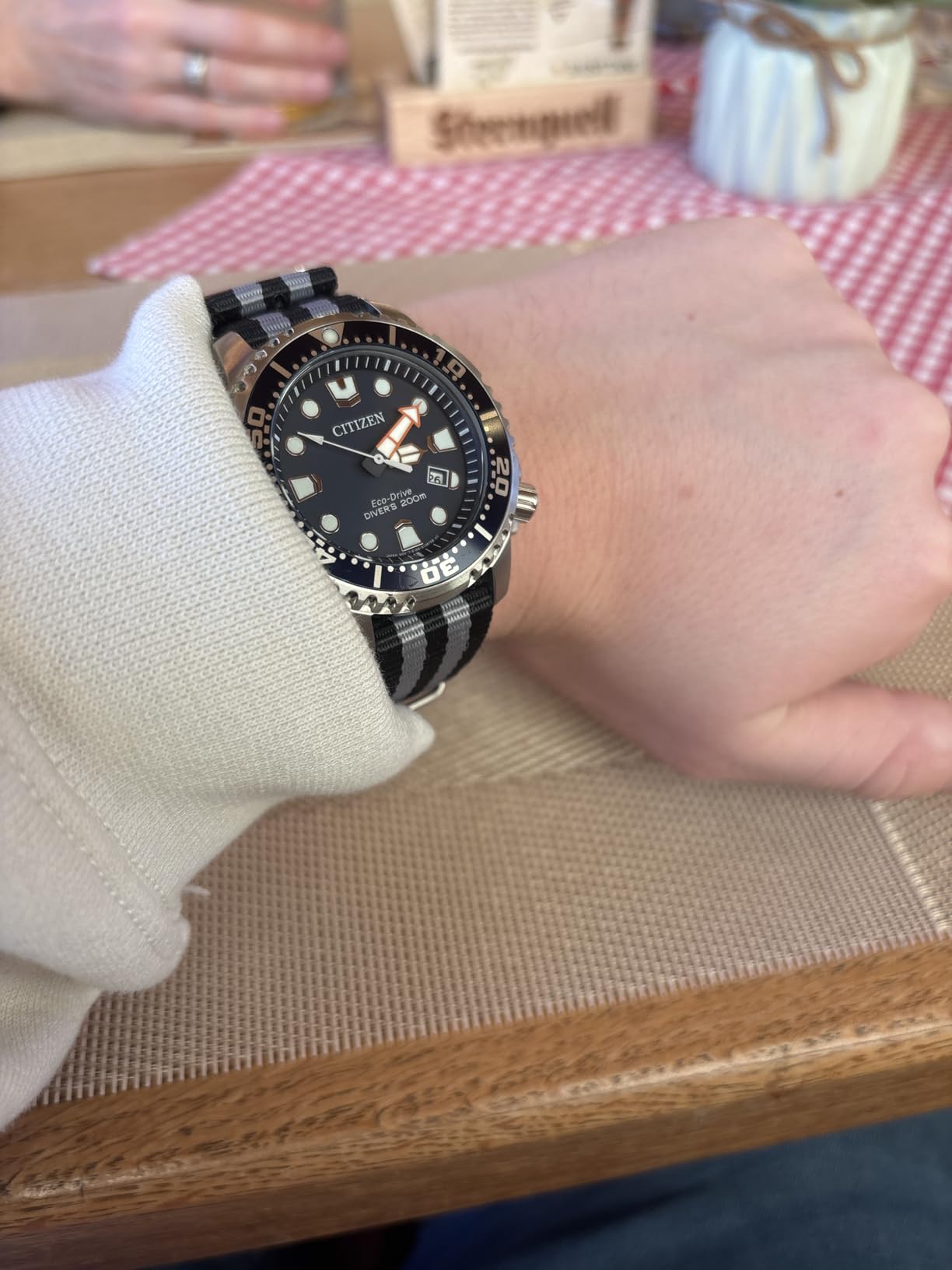 Citizen Promaster Dive Eco-Drive Watch, 3-Hand Date, ISO Certified, Luminous Hands and Markers, Rotating Bezel - Customer Photo 2