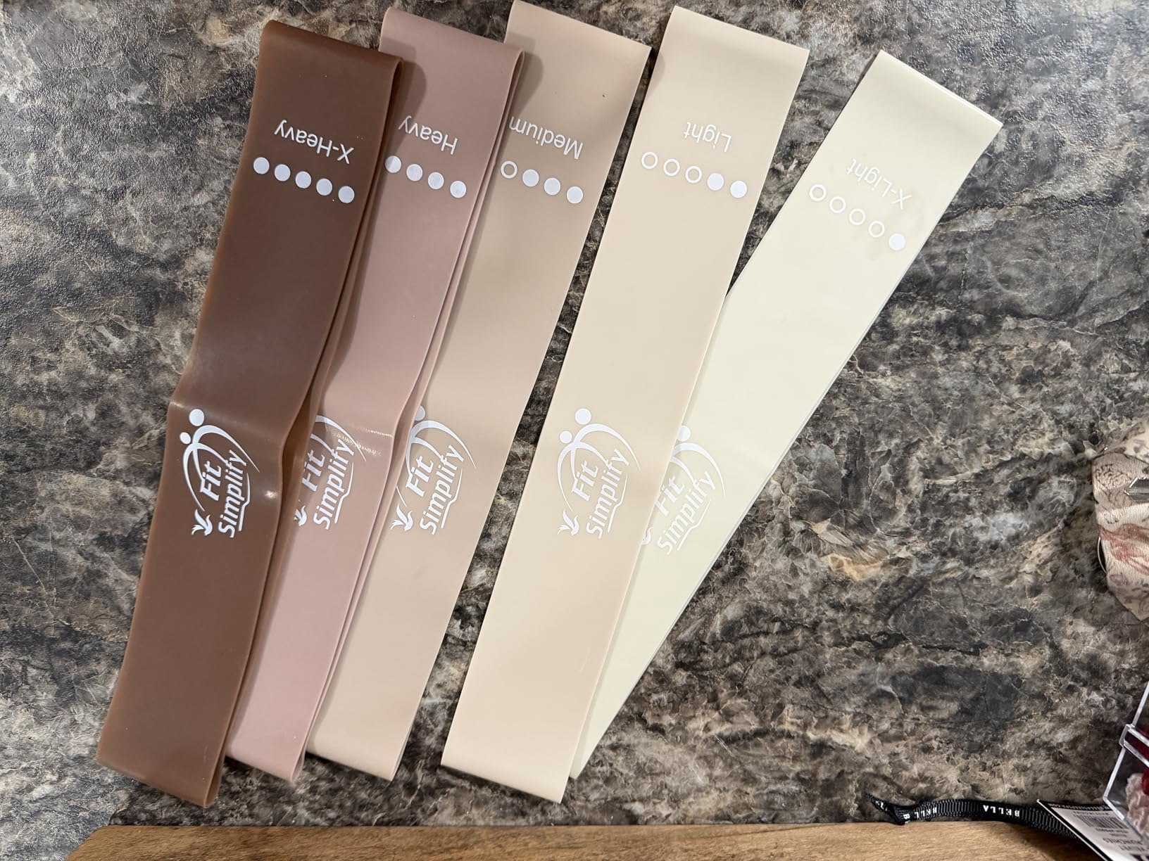 Fit Simplify Resistance Loop Exercise Bands with Instruction Guide and Carry Bag, Set of 5 - Customer Photo 2