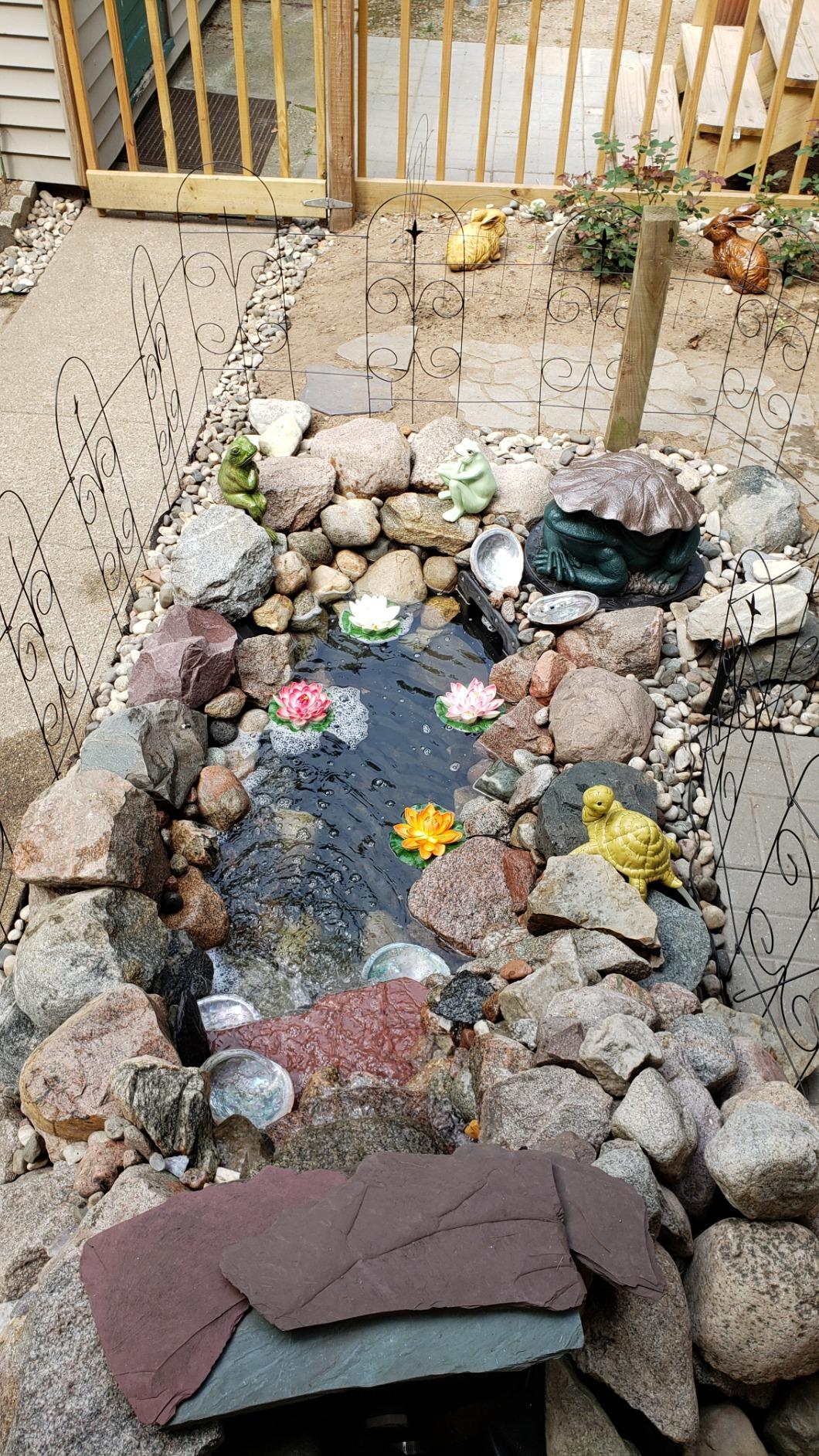 HALF OFF PONDS Simply Ponds 1,200 GPH Submersible Pump Pond Kit with 15' x 15' EPDM Rubber Pond Liner for Water Garden & Koi Pond - Customer Photo 2