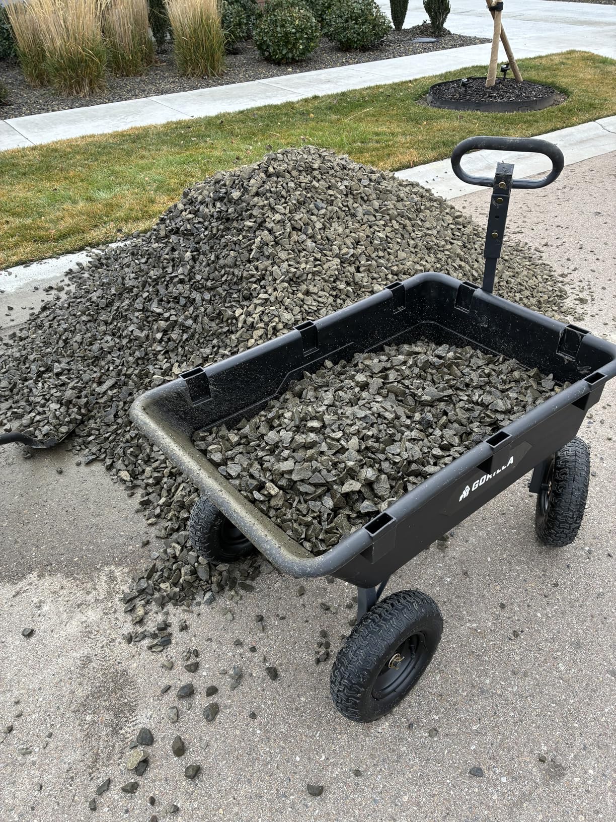 Gorilla Carts Poly Dump Cart, 600 lb. Capacity, 4 Cu ft, Quick Release Dump customer photo 2