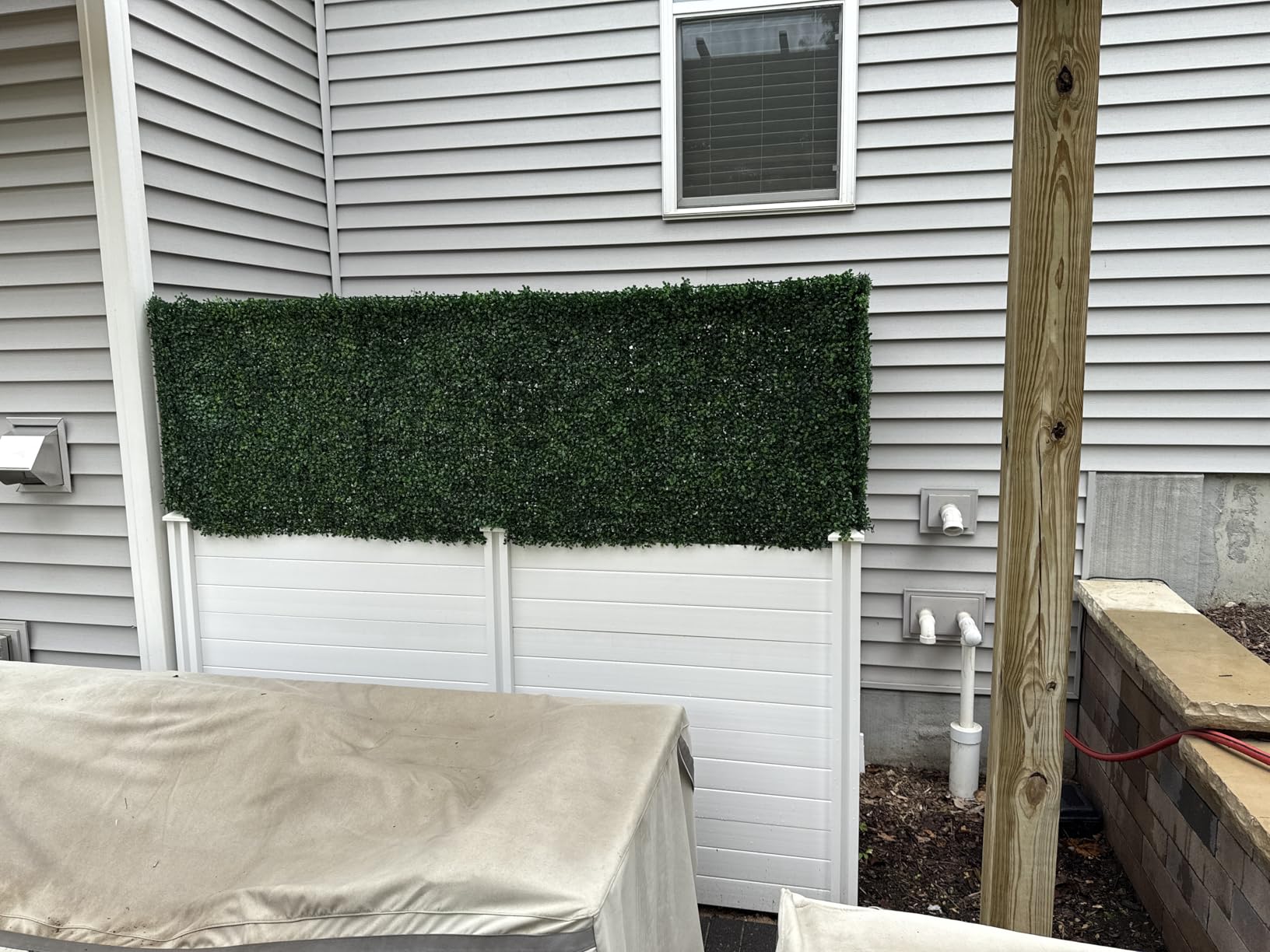 4ft H x 4ft W (2 Panels) No Dig Enclo Premium White Vinyl Privacy Screen, Outdoor Privacy Panels, Use As Air Conditioner Fence, Trash Can Enclosure, Pool Equipment Enclosure, ZP19014 - Customer Photo 4
