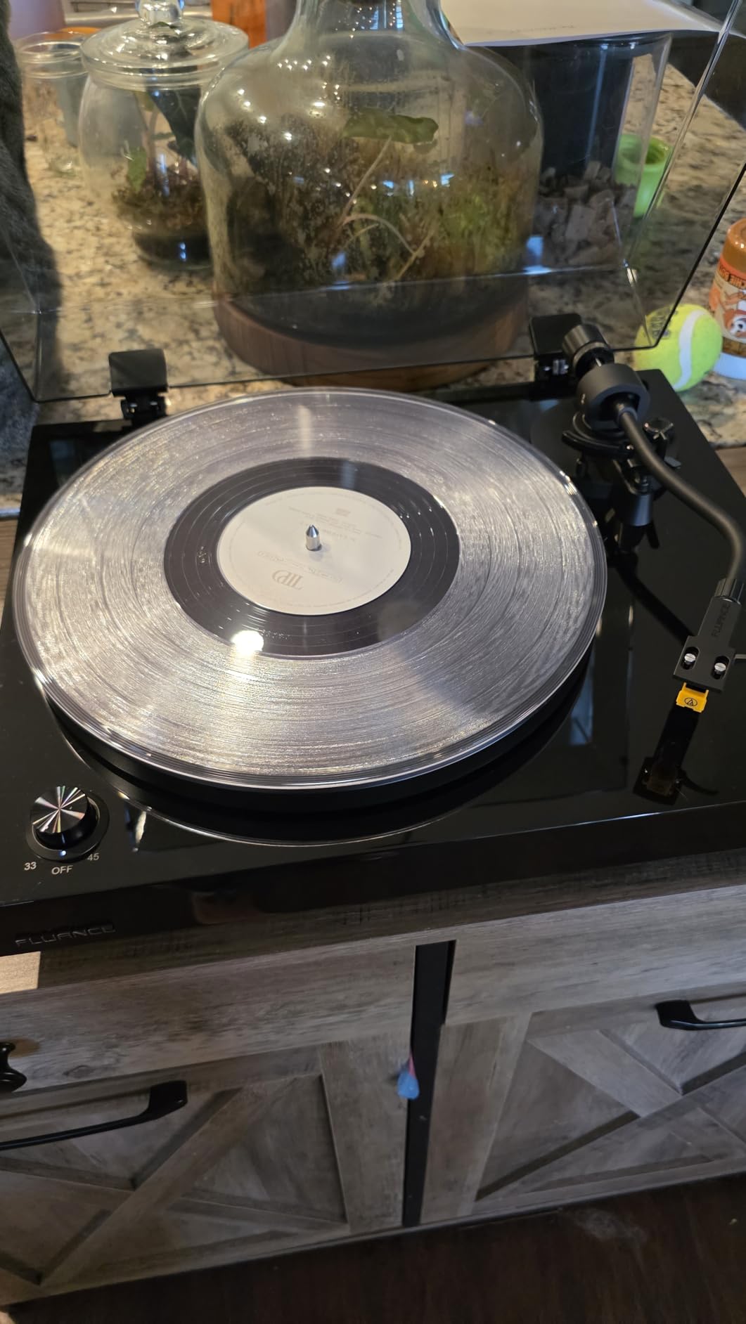 Fluance RT80 Classic High Fidelity Vinyl Turntable Record Player with Audio Technica AT91 Cartridge, Belt Drive, Built-in Preamp, Adjustable Counterweight, Solid Wood Plinth - Piano Black - Customer Photo 2