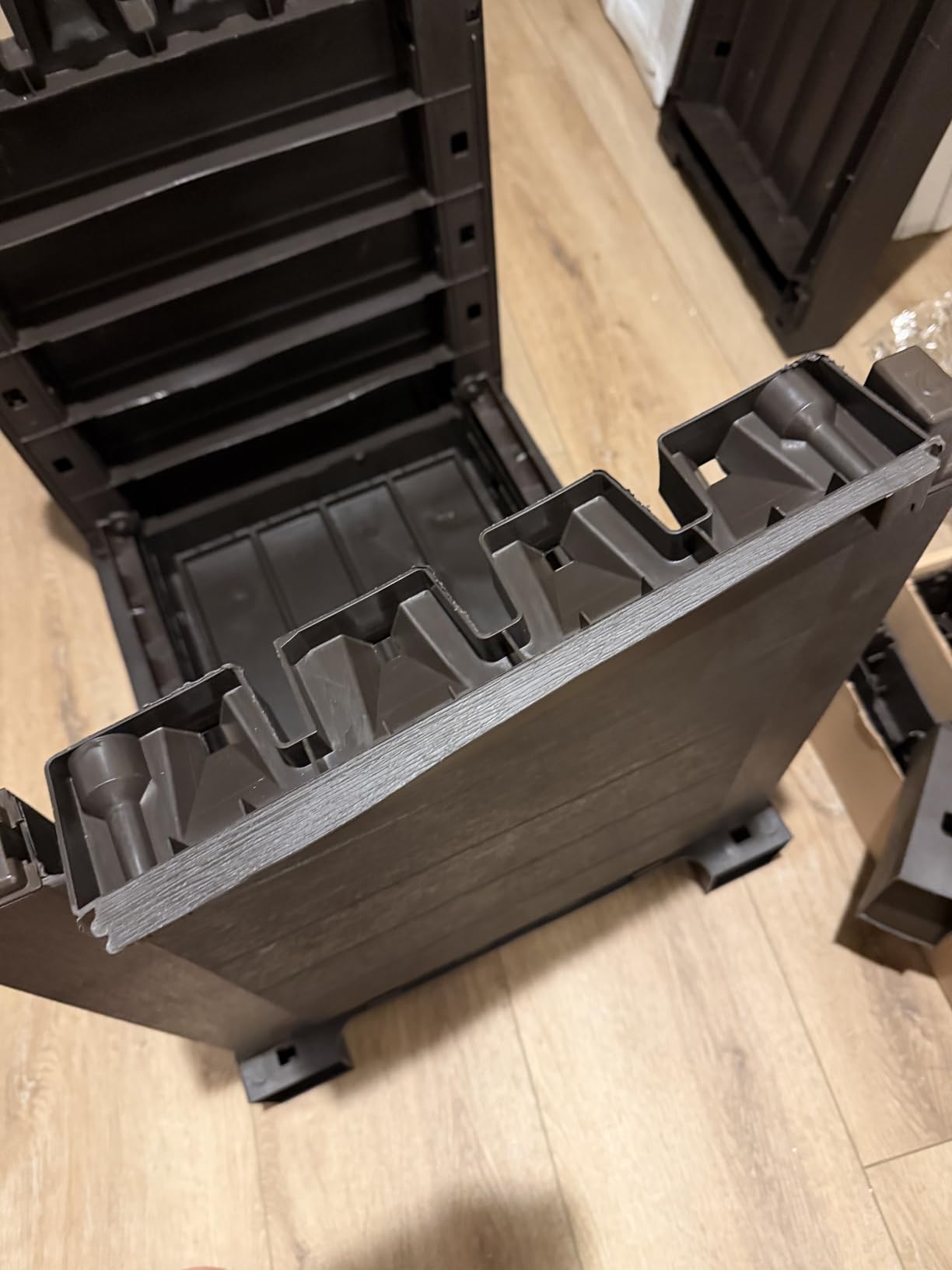 Keter Outdoor Rolling Table Cart for Food Prep, Storage, Bar & Grill, Dark Brown - Portable Kitchen Island Tabletop with Wheels for Drinks, Snacks, and Cooking - Customer Photo 2