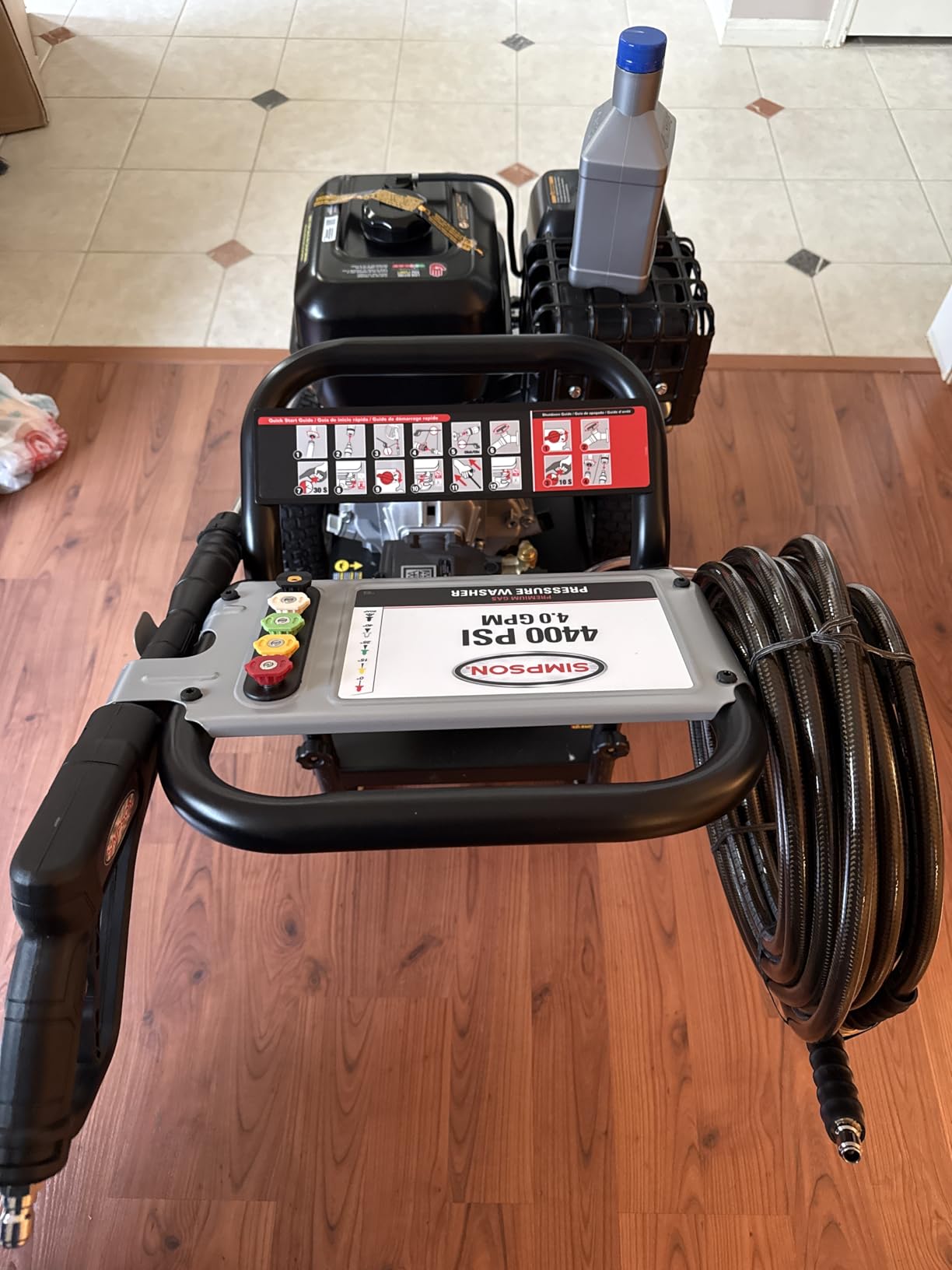 Simpson PowerShot 4400 PSI Gas Pressure Washer, 4.0 GPM, CRX 420cc Engine | Gas Power Washer For Professionals. AAA Triplex Pump, 50' Hose, 5 Nozzles, Welded Steel Frame. 49-State Compliant. PS60843 customer photo 2