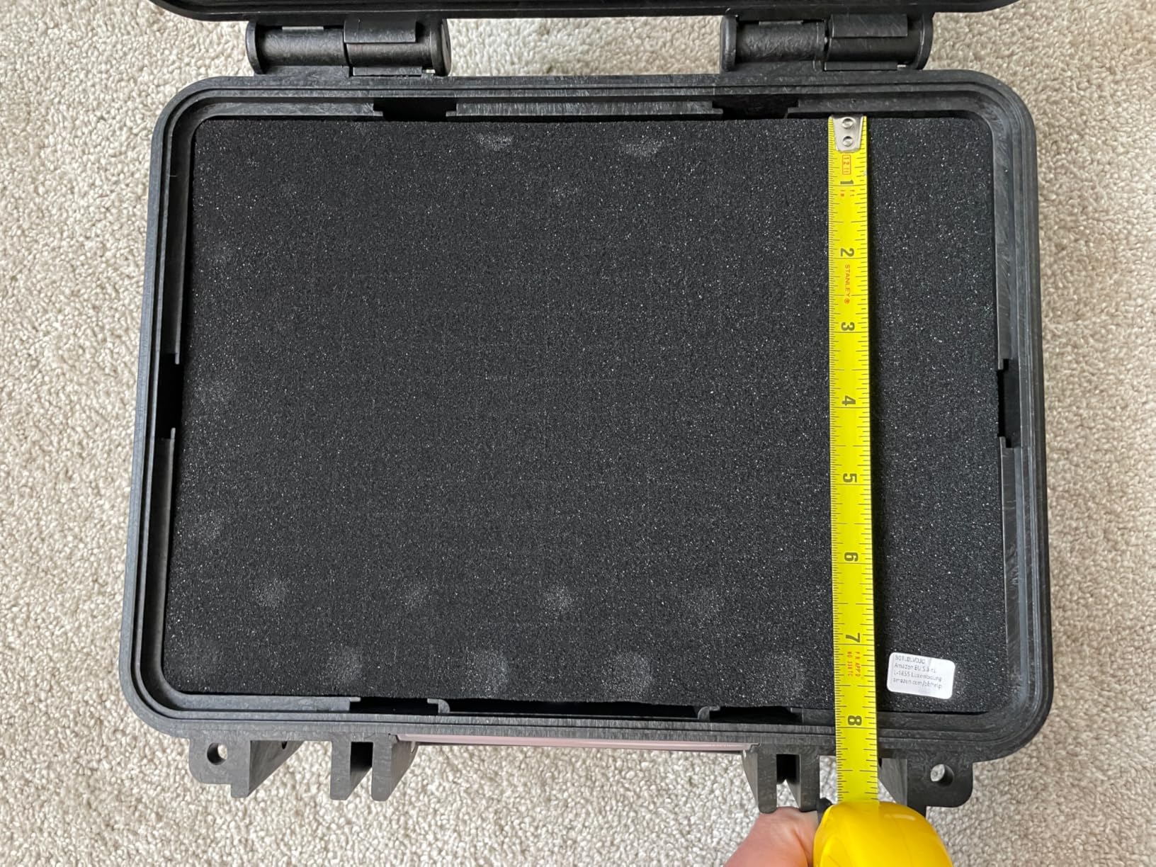 Amazon Basics Hard Camera Case with Wheels, Large, Black, Solid, 22