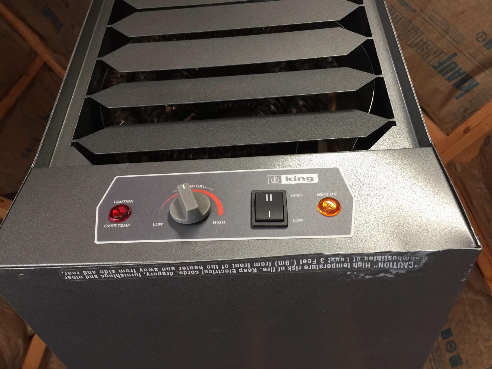 KING GH2410TB Electric Garage Heater w/Bracket and Thermostat, 10000W / 240V - Customer Photo 4