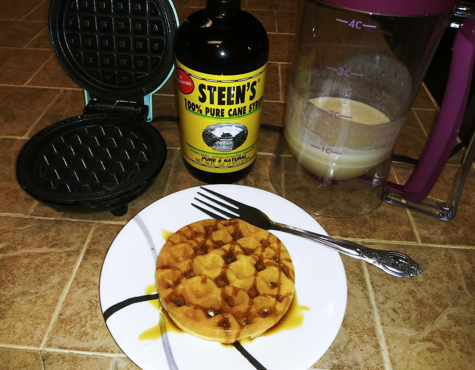 Dash Mini Waffle Maker- Compact Electric Iron for Creative Homemade Treats - PTFE nonstick surface - Easy-to-Clean - Perfect for Kids & Families - Aqua - Customer Photo 1