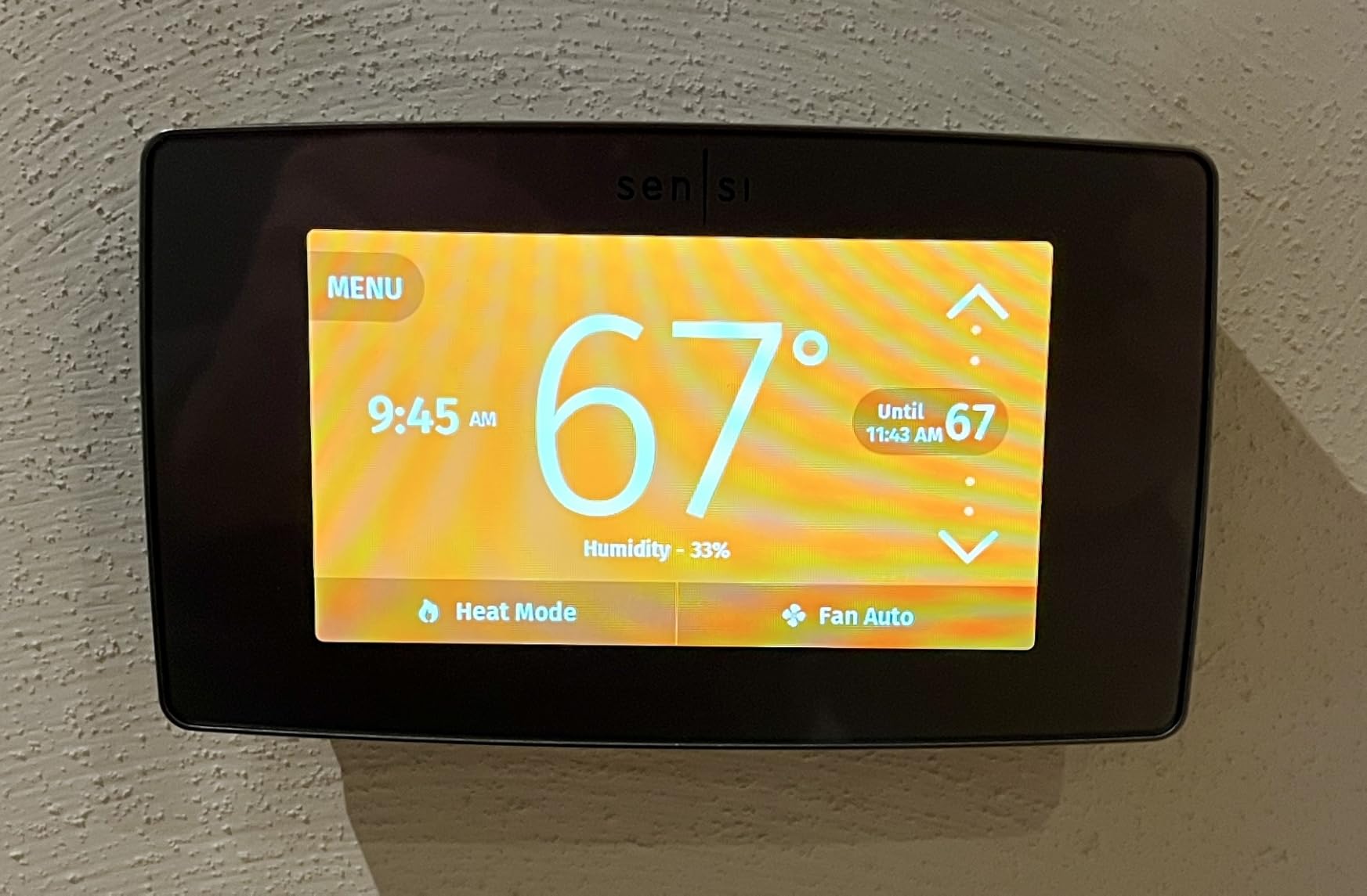 Emerson Sensi Touch Wi-Fi Smart Thermostat with Touchscreen Color Display, Works with Alexa, Energy Star Certified, C-wire Required, ST75 Black - Customer Photo 2
