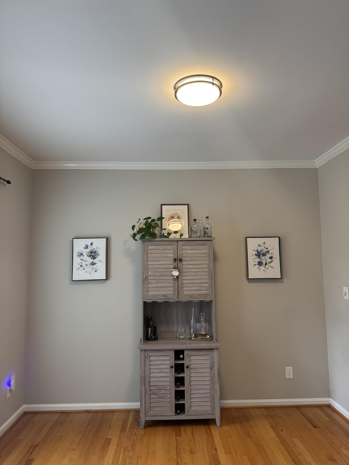 13 inch Flush Mount LED Ceiling Light Fixture, 2700K/3000K/3500K/4000K/5000K Adjustable Ceiling Lights, Brushed Nickel Saturn Dimmable Lighting for Hallway Bathroom Kitchen or Stairwell, ETL Listed customer photo 1