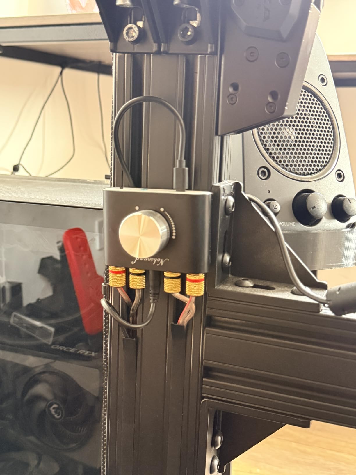 Nobsound Mini Bluetooth 5.0 Power Amplifier, Stereo Hi-Fi Digital Amp 2.0 Channel 50W×2 with AUX/USB/Bluetooth Input, Wireless Audio Receiver, PC Sound Card with Power Supply (Black) - Customer Photo 2