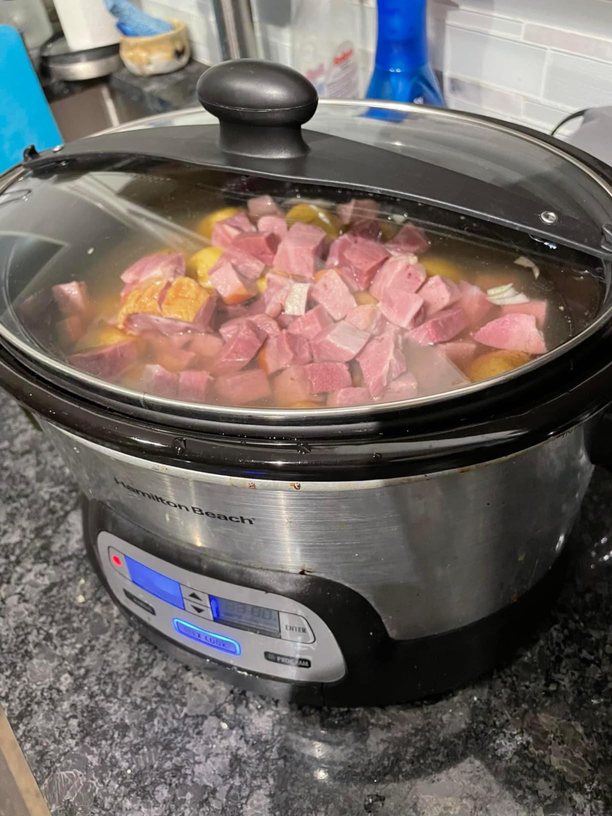 Hamilton Beach 33861 Portable Programmable Slow Cooker, Dishwasher Safe Crock, 6 Qt, FlexCook Dual Digital Timer/2 Heat Settings, Lid Lock for Easy Travel, Silver - Customer Photo 2