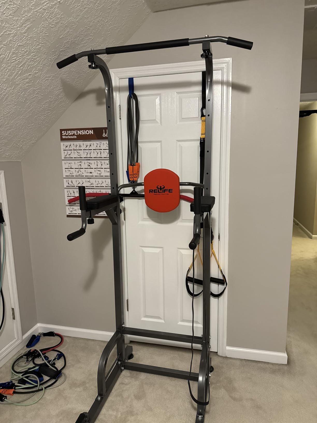 RELIFE REBUILD YOUR LIFE Power Tower Pull Up Bar Station Workout Dip Station for Home Gym Strength Training Fitness Equipment - Customer Photo 1