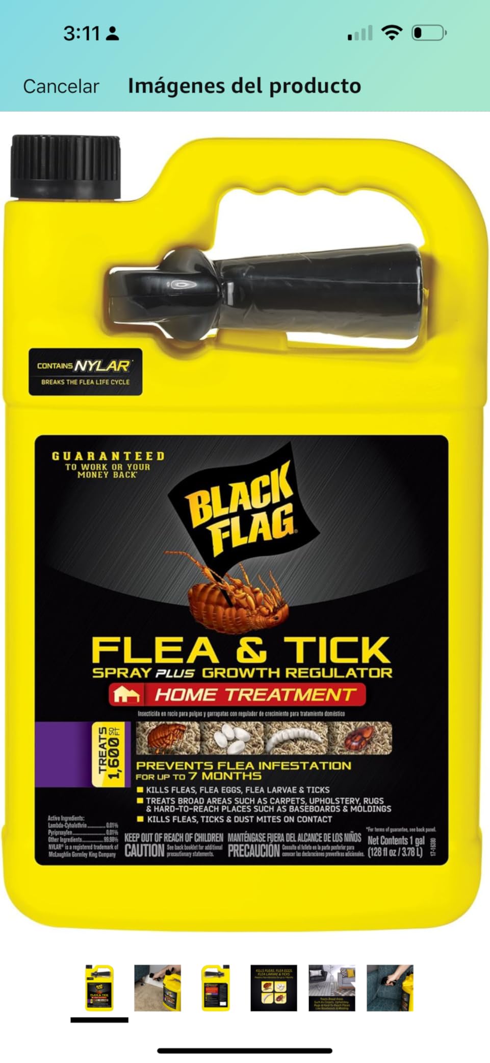 Black Flag Flea and Tick Killer Concentrate Yard Treatment, 32 Ounces, Ready To Spray, Quickflip Hose End Sprayer - Customer Photo 1