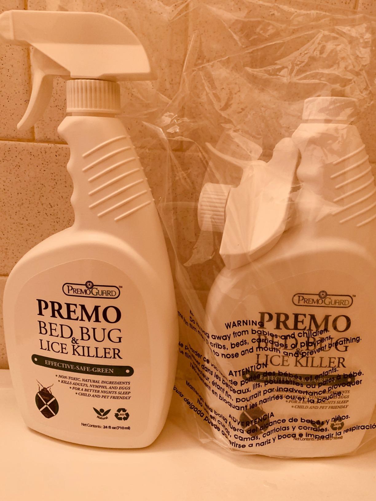 Premo Guard Bed Bug Killer Spray 24 oz - University Tested 100% Kill Rate - Natural Non Toxic, Stain & Scent Free - Kill Bedbugs & Mites On Bed & Blankets, Furniture, Clothing - Child & Pet Safe - Customer Photo 2