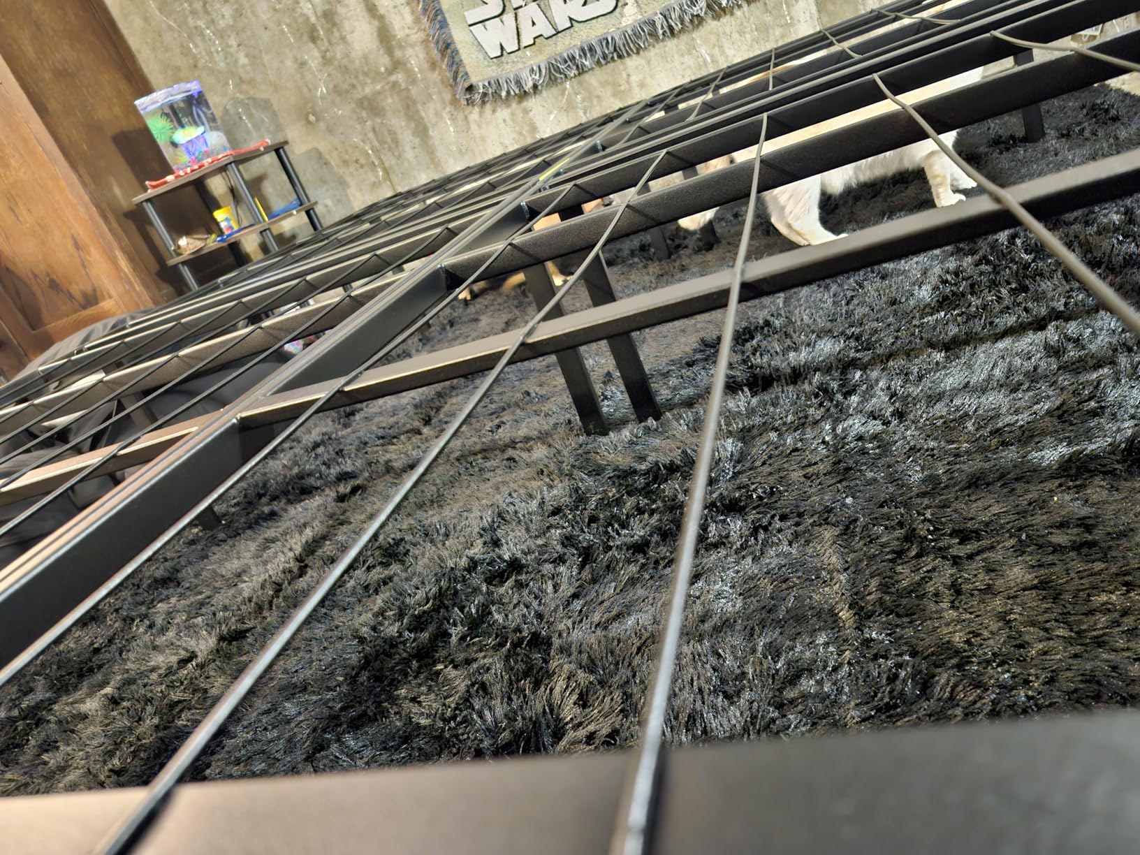 Amazon Basics Bed Frame with Storage, Foldable Metal Platform, Sturdy Steel, No Box Spring Needed, 14-inch High, Tool-Free Setup, Queen Size, Black - Customer Photo 1