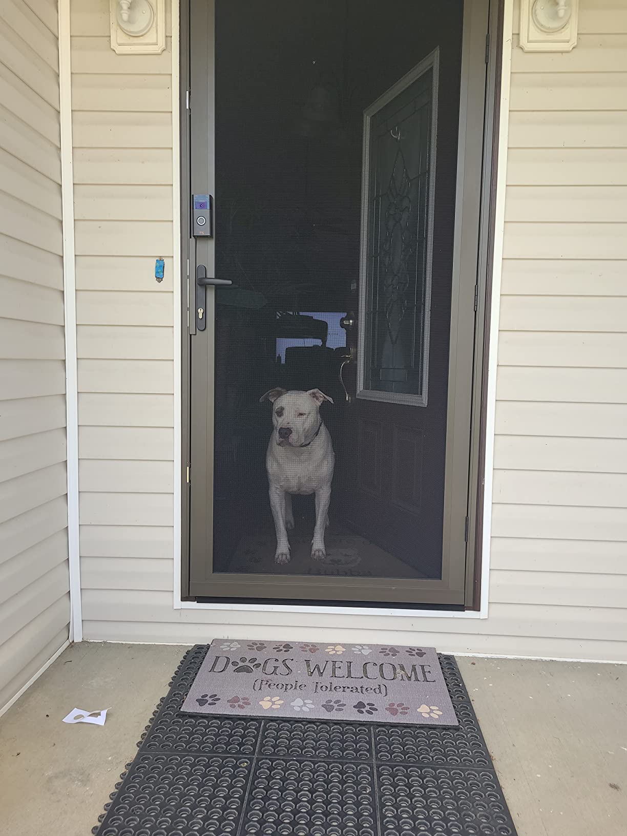 Titan 36x80 Meshtec Ultimate Security Screen Door | Aluminum Full View with Meshtec Advanced Screen System | Surface Mount | 3pt lock system & high tensile-strength stainless steel mesh screen, Bronze - Customer Photo 1