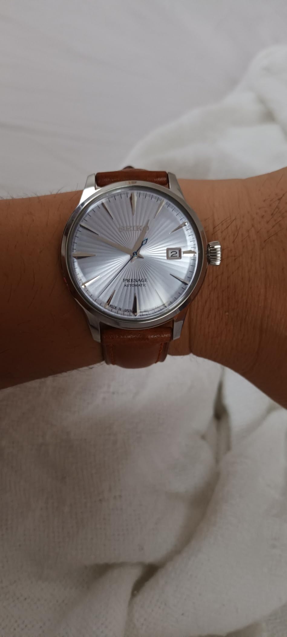 Seiko Presage Cocktail Time Automatic Watch for Men - Patterned with Golden Numerals and Date Calendar, 50m Water-Resistant - Customer Photo 1