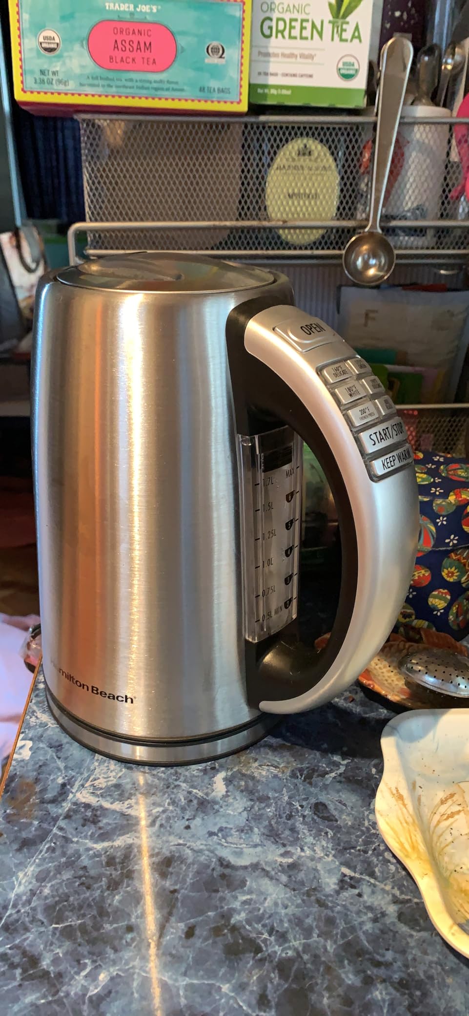 Hamilton Beach 1.7 Liter Temperature Control Electric Kettle, Water Boiler & Heater, Fast Boiling 1500 Watts, BPA Free, Cordless, Auto-Shutoff and Boil-Dry Protection, Stainless Steel (41020R) - Customer Photo 2