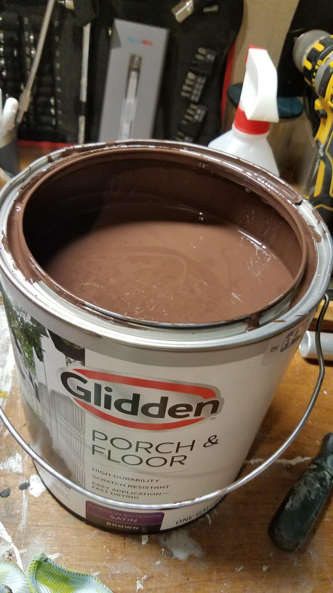 Glidden Porch & Floor 1 gal. White Satin Interior/Exterior Paint with Primer - Customer Photo 2