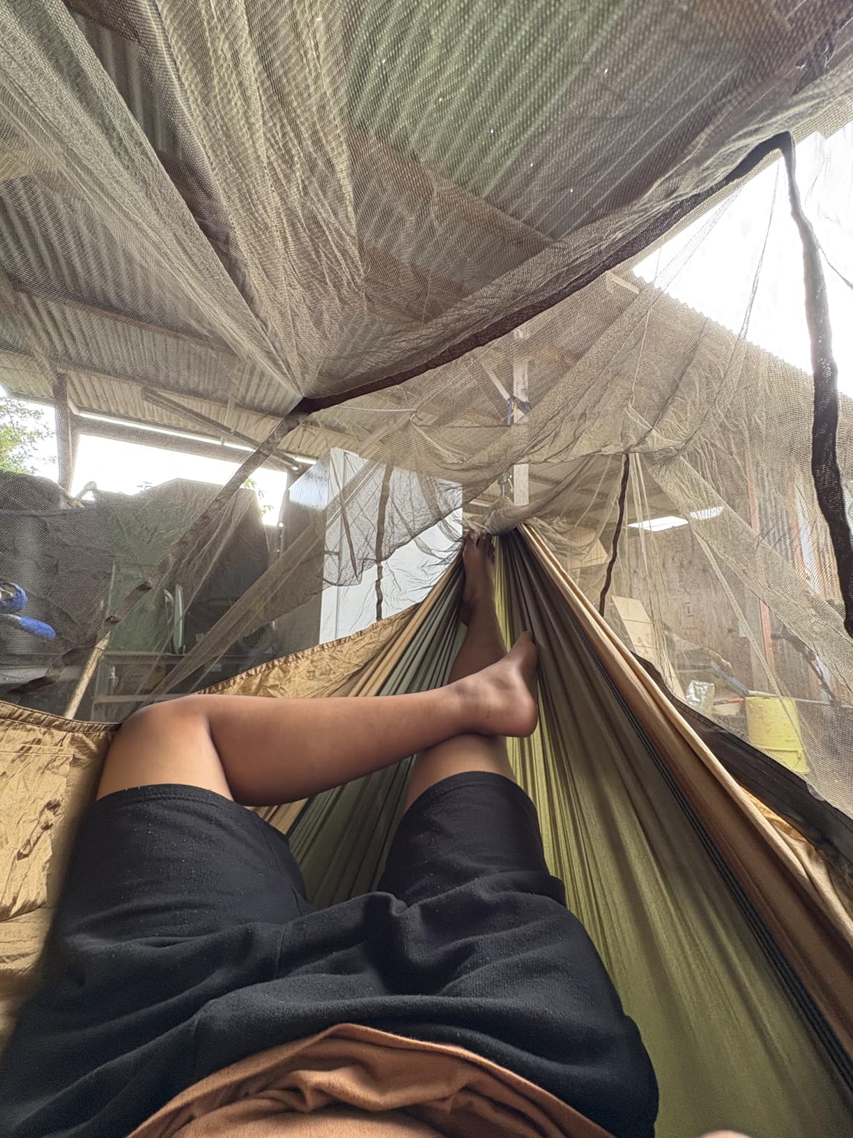 Sunyear Camping Hammock, Portable Single & Double Hammock with Net, 2 Person Hammock Tent with 2 * 10ft Straps, Best for Outdoor Hiking Survival Travel - Customer Photo 1