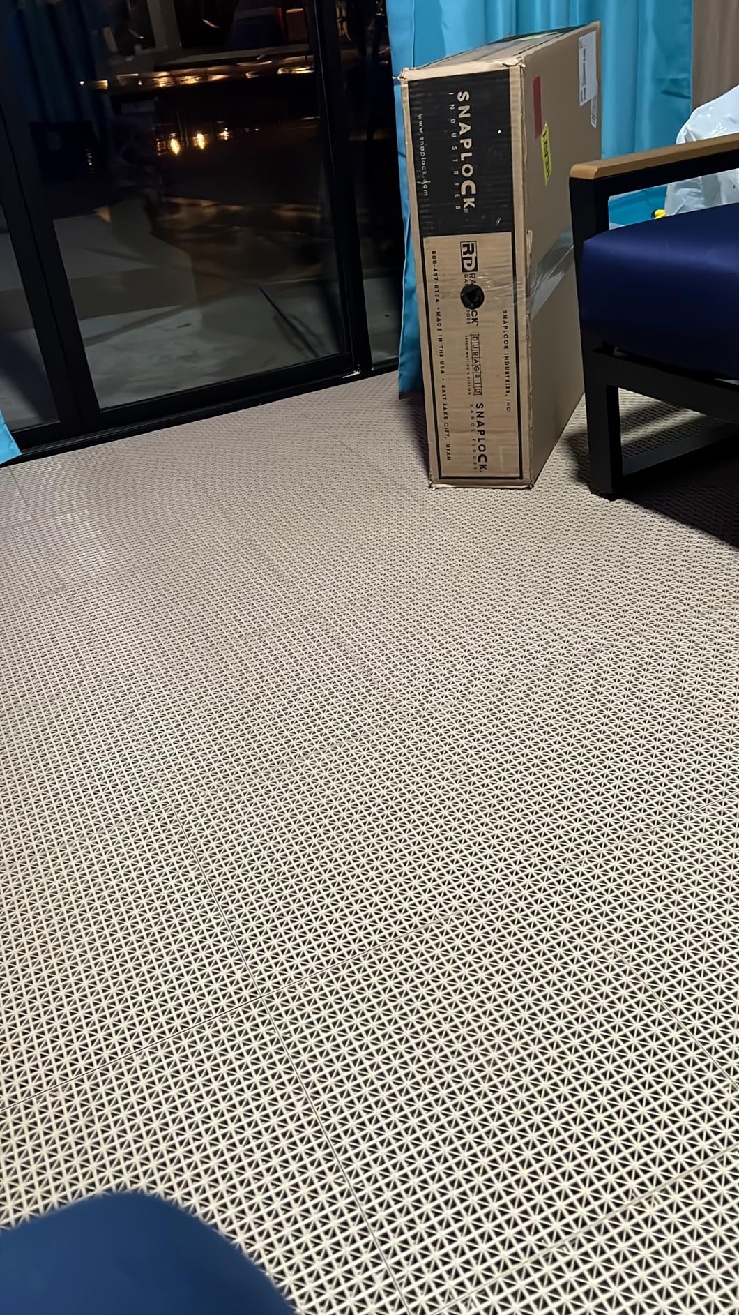 Big Floors DuraGrid Outdoor Modular Deck Tiles, Interlocking, Slip-Resistant, Self-Draining, Durable Plastic Flooring, Easy Install, UV & Water Resistant, Made in USA, 24 Pack, Gray - Customer Photo 2