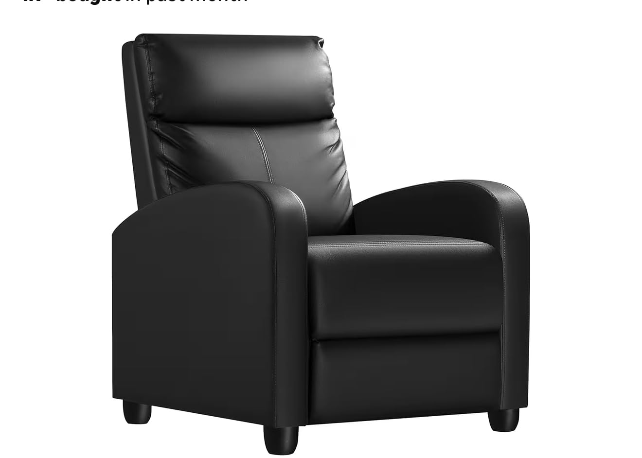 Homall Modern Recliner Chair Padded Seat Pu Leather for Living Room Single Sofa Recliner Seat Club Chair Home Theater Seating (Black) - Customer Photo 1