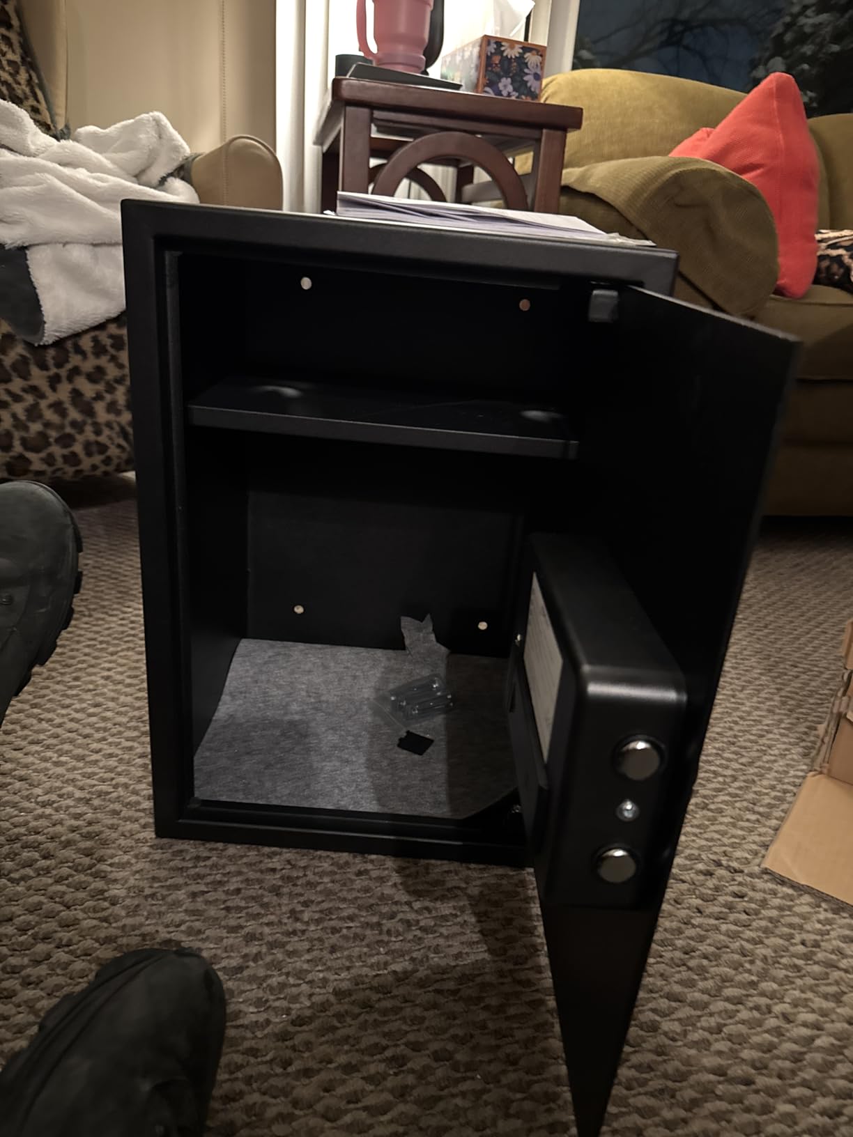 Amazon Basics Steel Home Security Electronic Safe with Programmable Keypad Lock for Documents, Jewelry, Valuables, 1.8 Cubic Feet, Black, 13.8