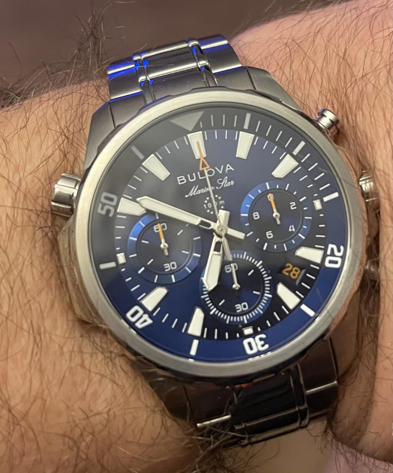 Bulova Men's Marine Star Series B Stainless Steel 6-Hand Chronograph Quartz Watch, 100M - Customer Photo 2