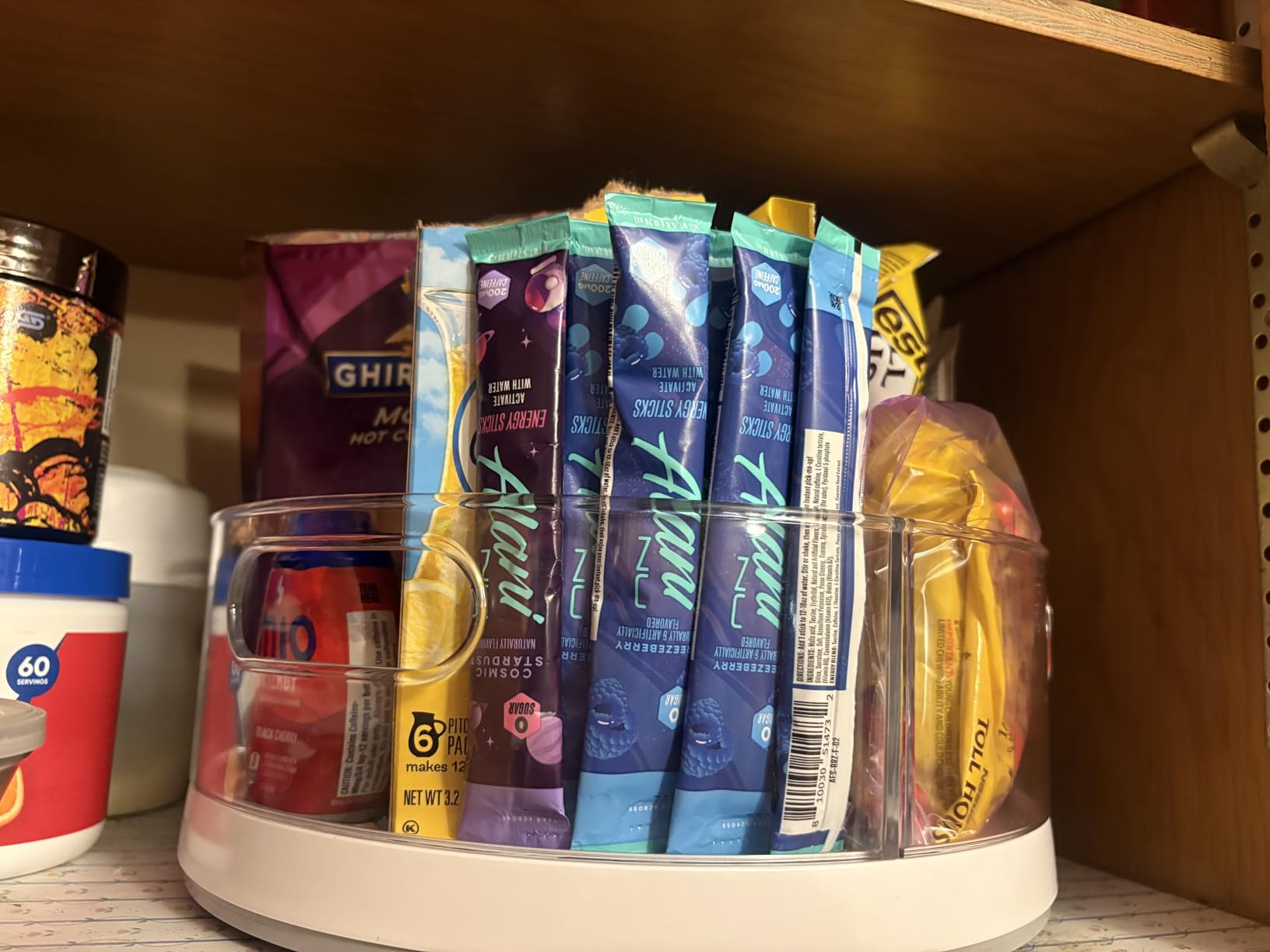 YouCopia Crazy Susan Two-Tier Turntable, Height-Adjustable Lazy Susan Organizer for Kitchen Cabinet and Pantry Organization and Storage, White - Customer Photo 1