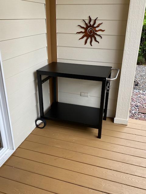 Royal Gourmet Dining Cart Table with Double-Shelf, Movable Stainless Steel Flattop Grill Cart, Hooks, Side Handle, Multifunctional PC3401B (Black) - Customer Photo 1