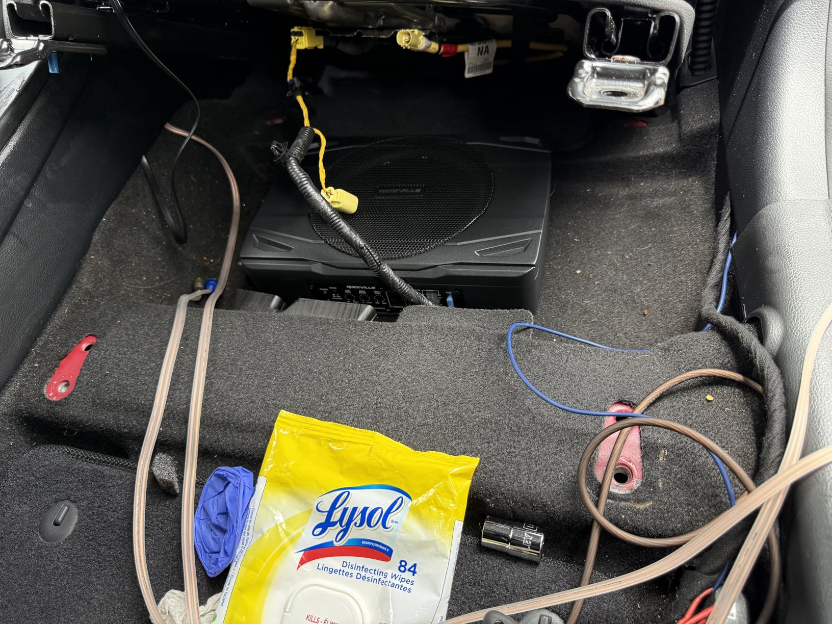 Rockville SS8P Bundle: 400-Watt 8 in Slim Under-Seat Active Powered Car/Truck Subwoofer, RWK10 10 Gauge Amp Installation Kit with ANL Fuse Holder and 100% Copper RCA Cable, 2-Items - Customer Photo 1