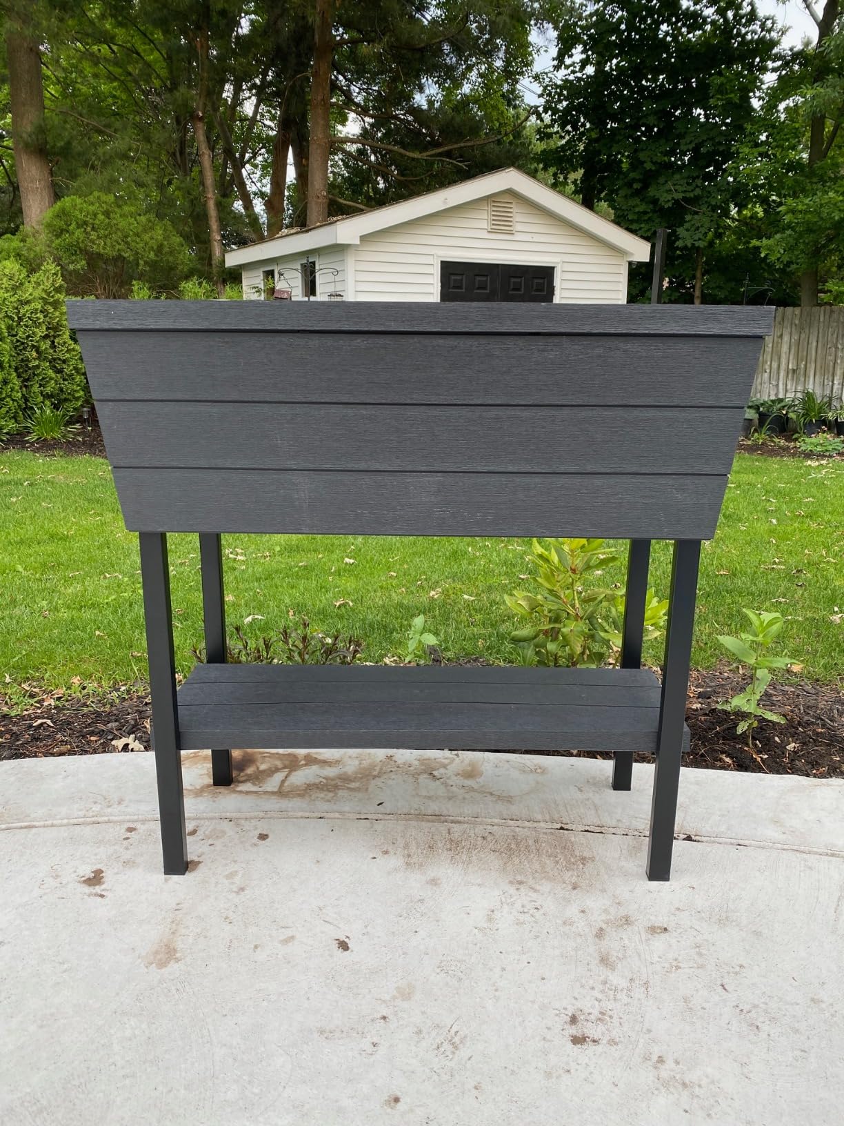 Keter Urban Bloomer 12.7 Gallon Raised Garden Bed and Outdoor Herb Garden Planter with Self Watering Gauge and Drainage Plug, Dark Grey - Customer Photo 1