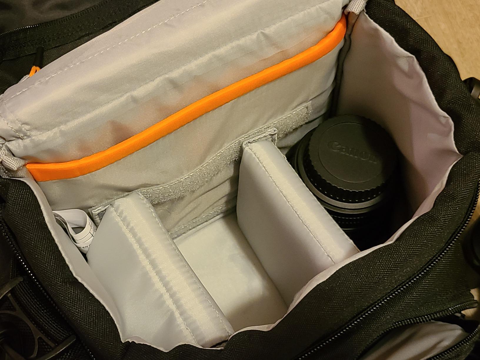 Lowepro LP37142, Nova 200 AW II Messenger Case, Camera Bag, Customizable, Portable, Fits 1-2 Pro DSLR with attached 24-105mm, Compact Drone, 3-5 Additional Lenses, Flash, Black - Customer Photo 1