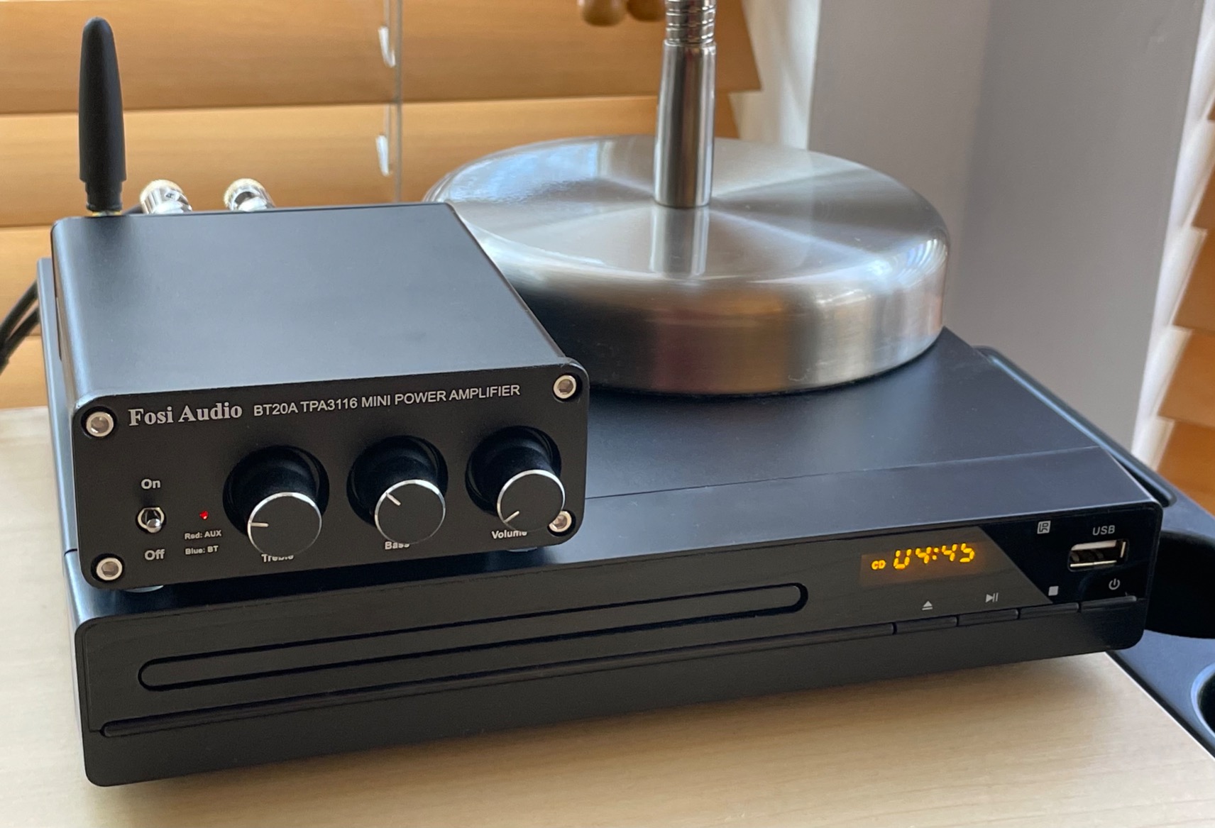 Fosi Audio BT20A Bluetooth Stereo Amplifier, 2 Channel Home Audio Component Amplifiers for Passive Speakers, Mini Class D Amp Receiver 200W for Indoor/Outdoor/Garage/Ceiling/Bookshelf Speaker - Customer Photo 1