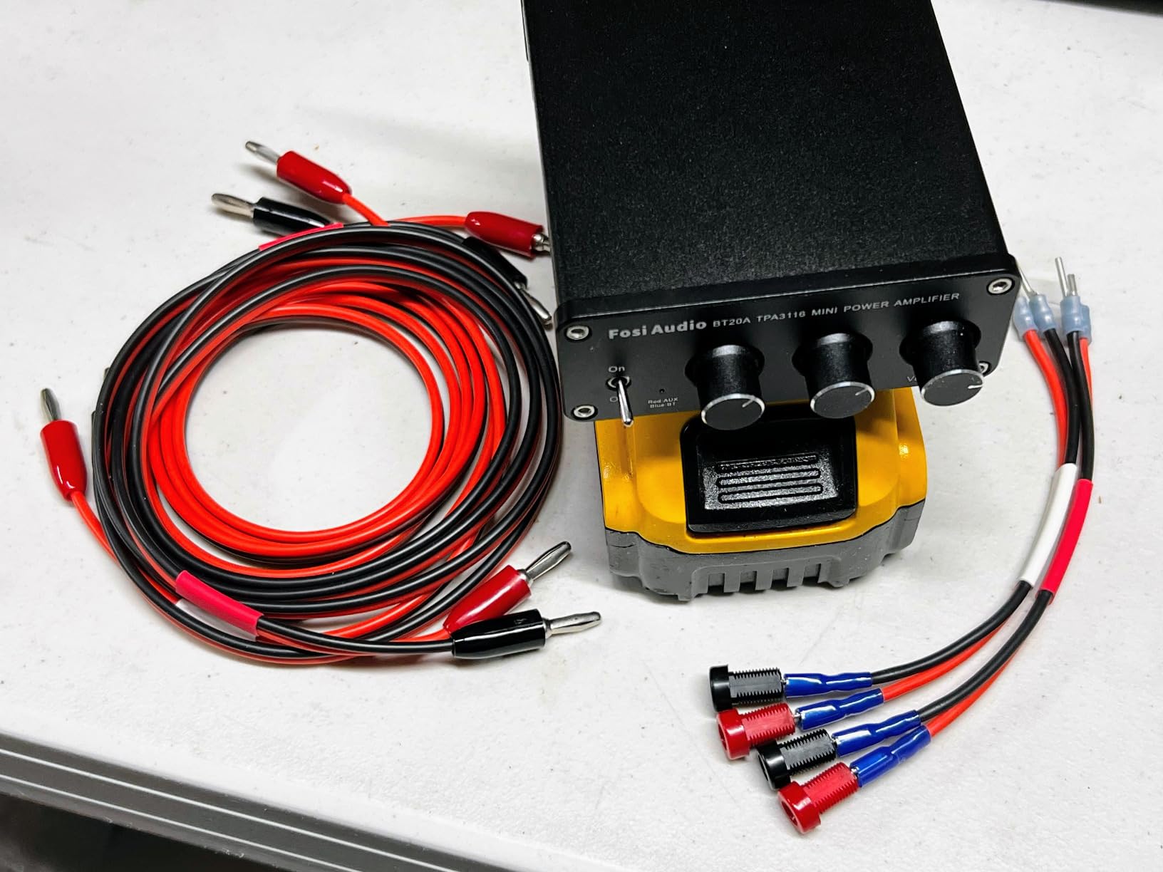 Fosi Audio BT20A Bluetooth Stereo Amplifier, 2 Channel Home Audio Component Amplifiers for Passive Speakers, Mini Class D Amp Receiver 200W for Indoor/Outdoor/Garage/Ceiling/Bookshelf Speaker - Customer Photo 2